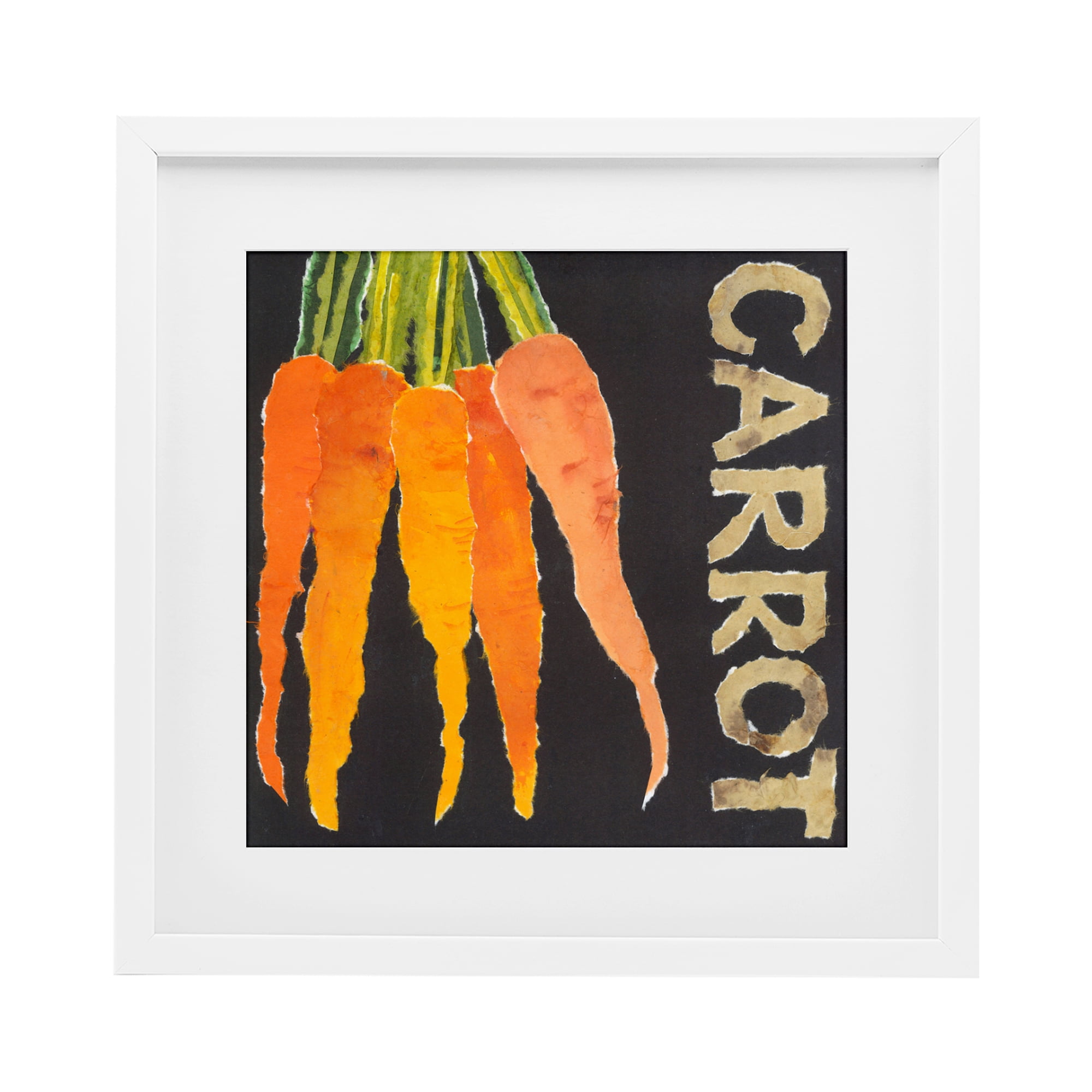 Stupell Industries Carrot Root Vegetable White Framed Print Under Glass, design by Nancy Overton