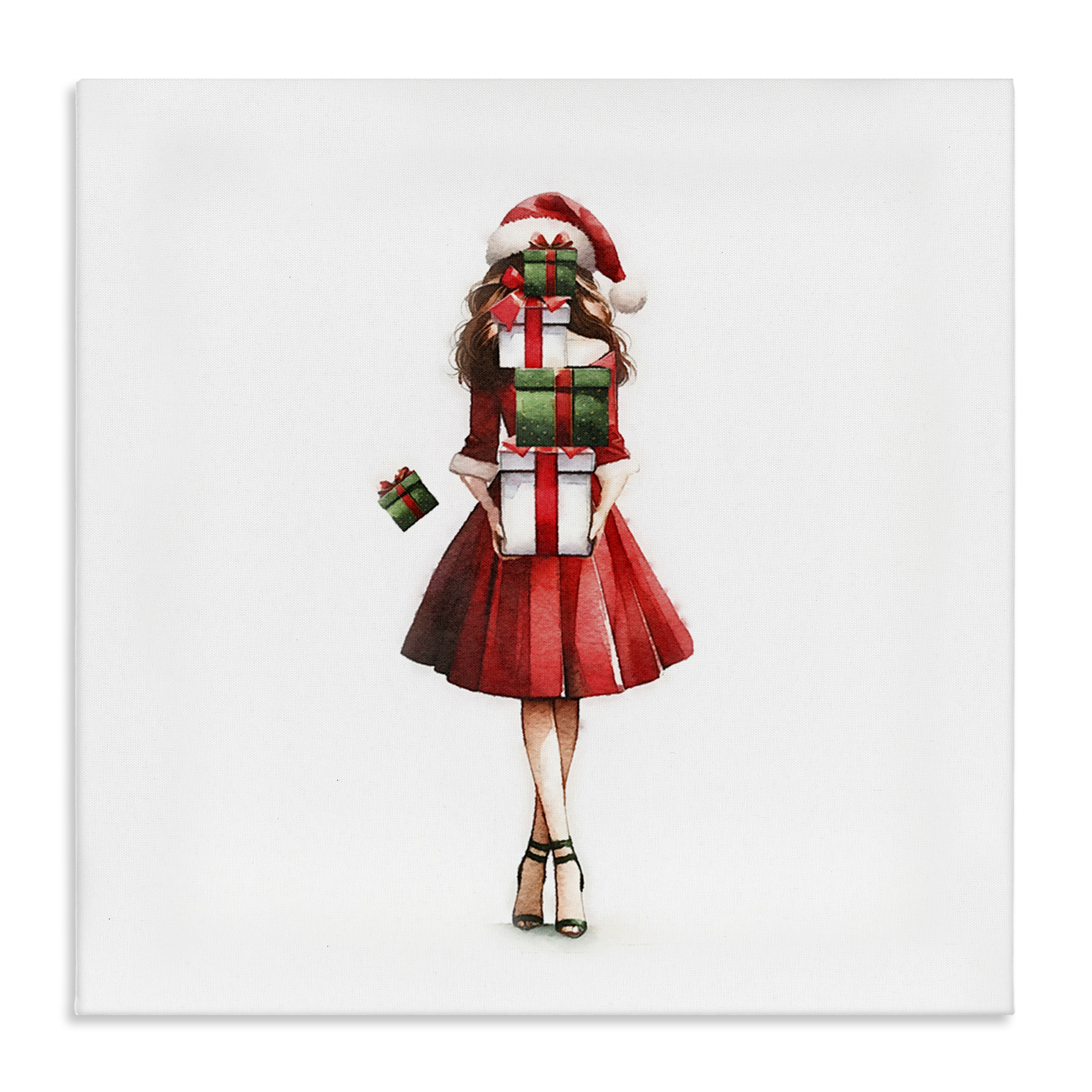 Stupell Industries Carrying Christmas Fun Holiday Painting Gallery Wrapped Canvas Art Prints Wall Art, 24 x 24