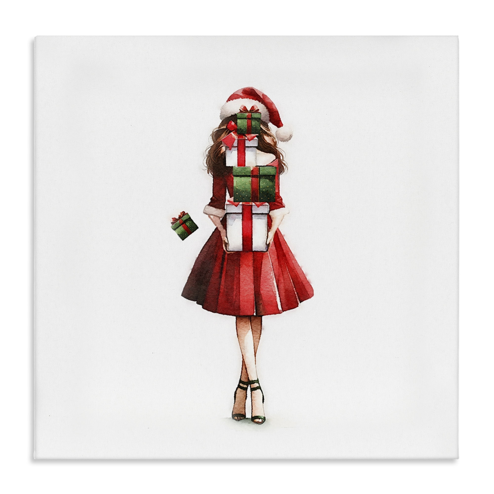 Stupell Industries Carrying Christmas Fun Holiday Painting Gallery Wrapped Canvas Art Prints Wall Art, 30 x 30