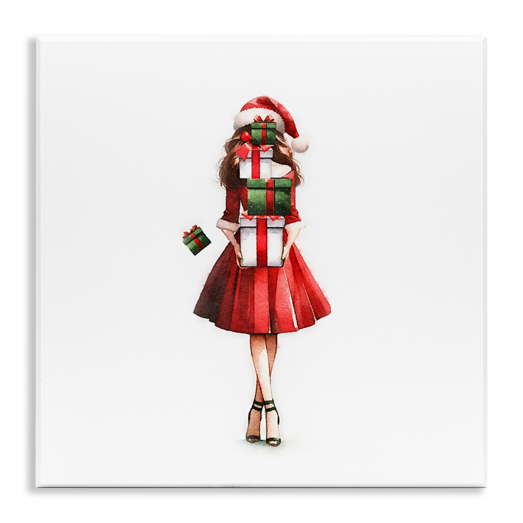 Stupell Industries Carrying Christmas Fun Holiday Painting Unframed Art Prints Wall Art, 12 x 12