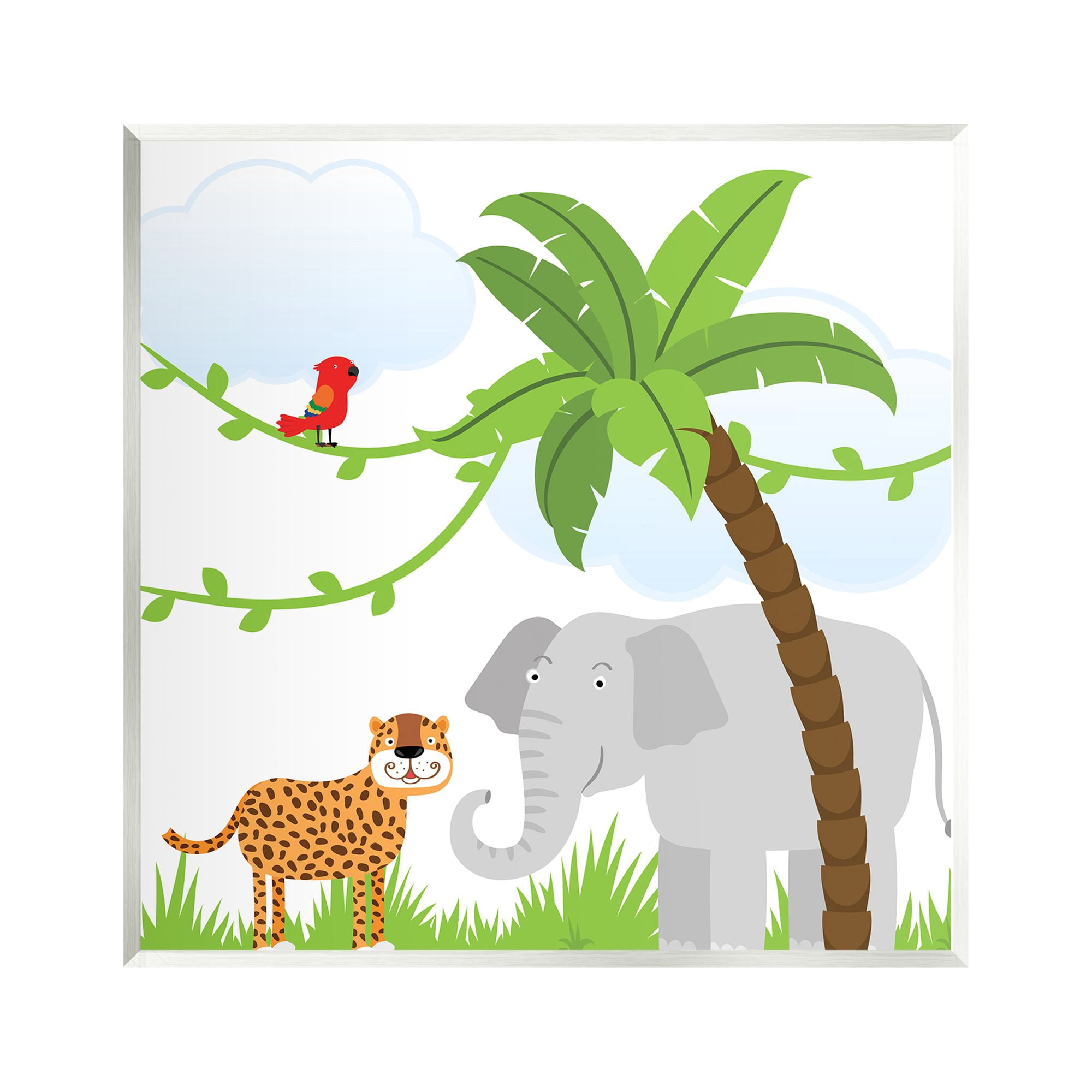 Stupell Industries Cartoon Jungle Animals Animals & Insects Painting Unframed Art Print Wall Art, 12 x 12