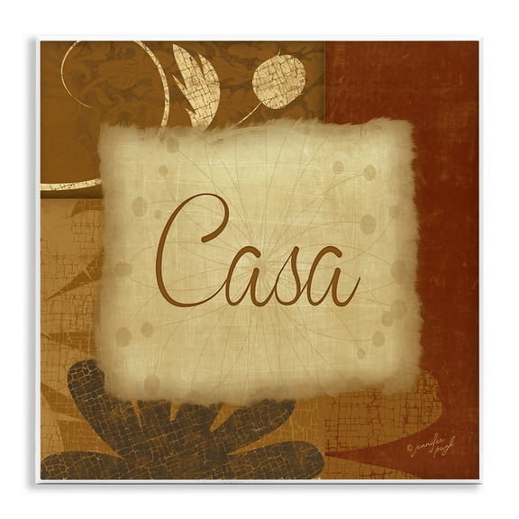 Stupell Industries Casa con Flores Tradicionales Typography and Symbols Painting Unframed Art Print Wall Art, 12 x 12