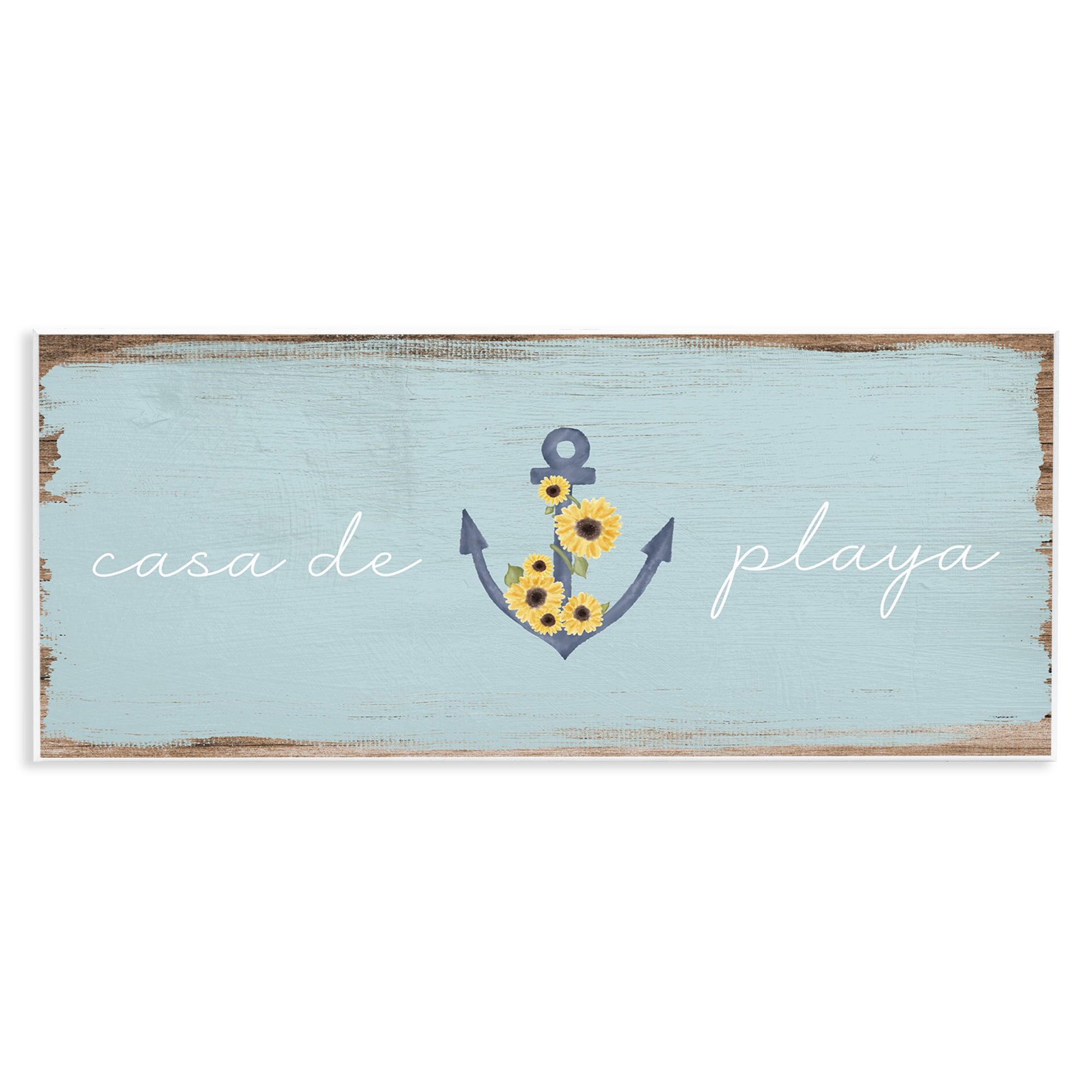Stupell Industries Casa de Playa Nautical & Beach Painting Unframed Art Print Wall Art, 17 x 7