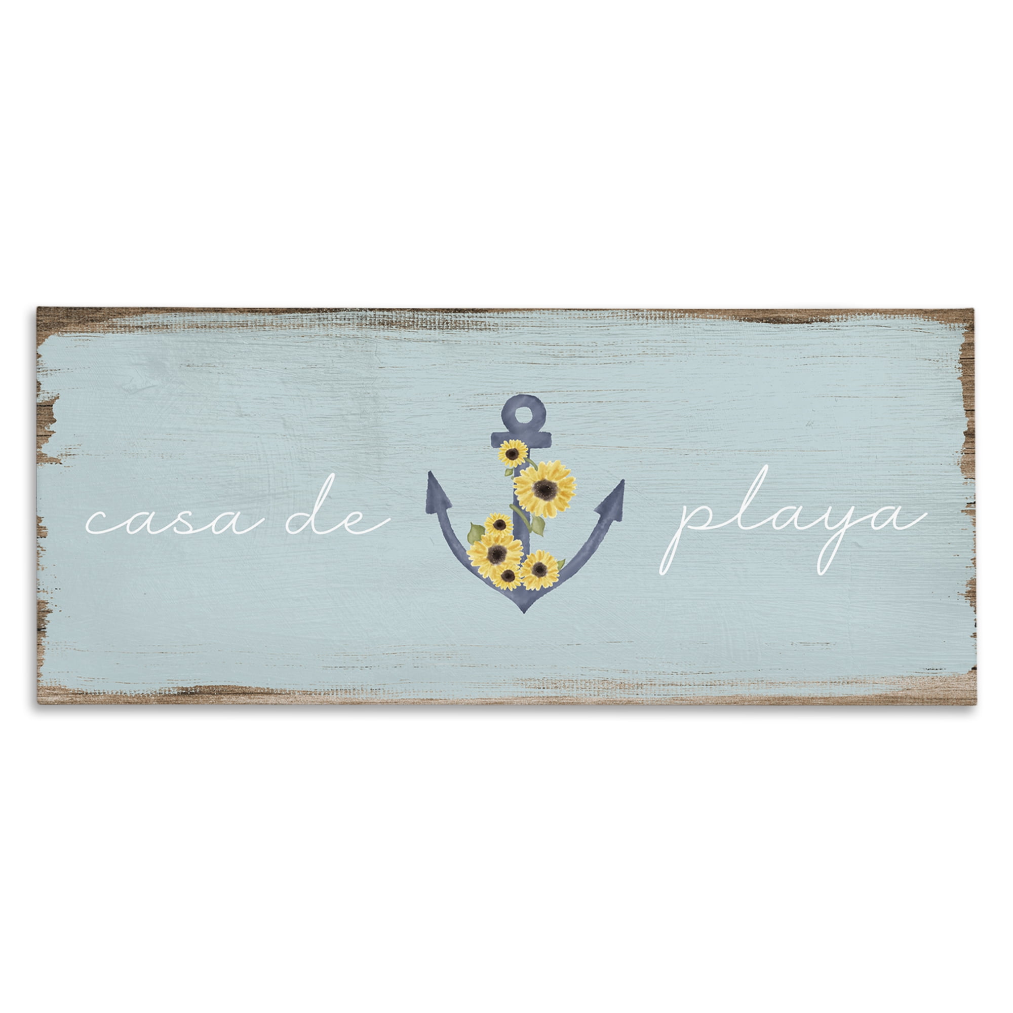 Stupell Industries Casa de Playa Nautical & Beach Painting Wrapped Canvas Art Print Wall Art, 24 x 10