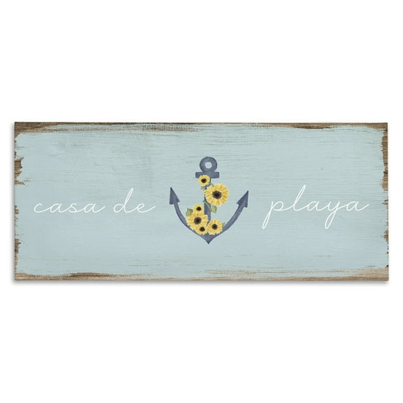 Stupell Industries Casa de Playa Nautical & Beach Painting Wrapped Canvas Art Print Wall Art, 24 x 10