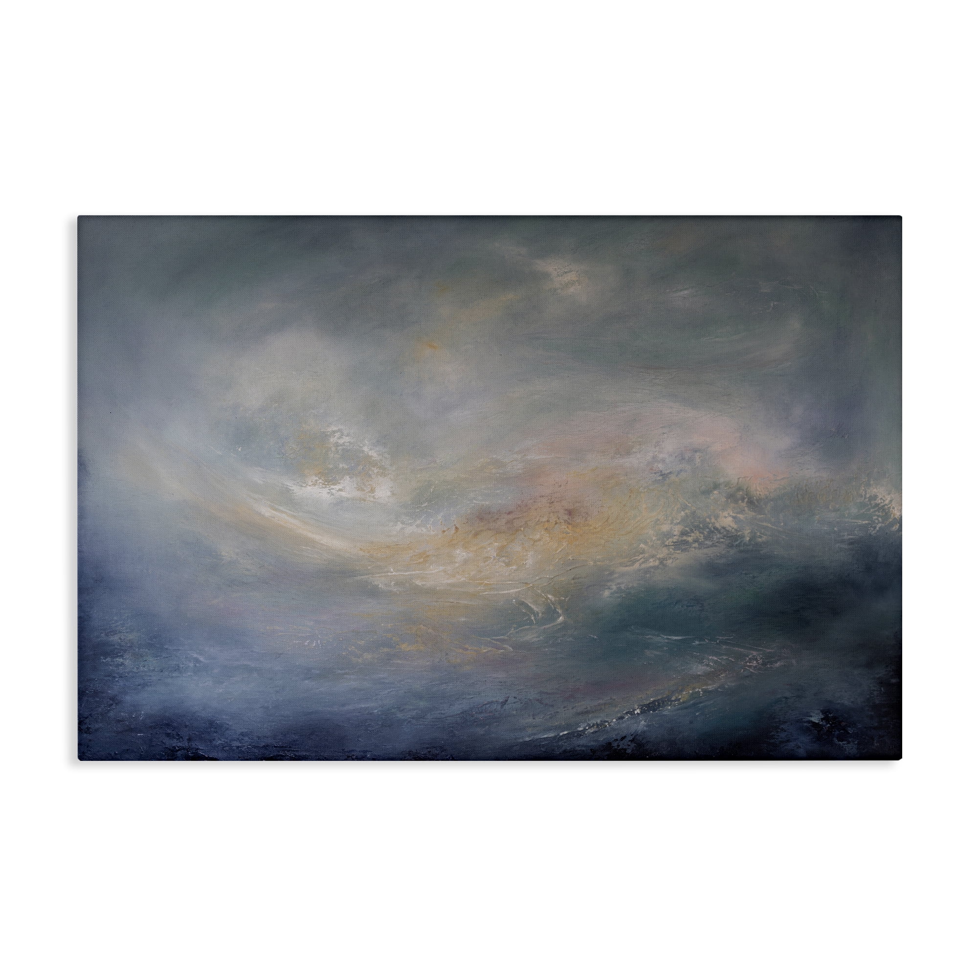 Stupell Industries Cascading Clouds Abstract Abstract Painting Wrapped Canvas Art Print Wall Art, 24 x 16