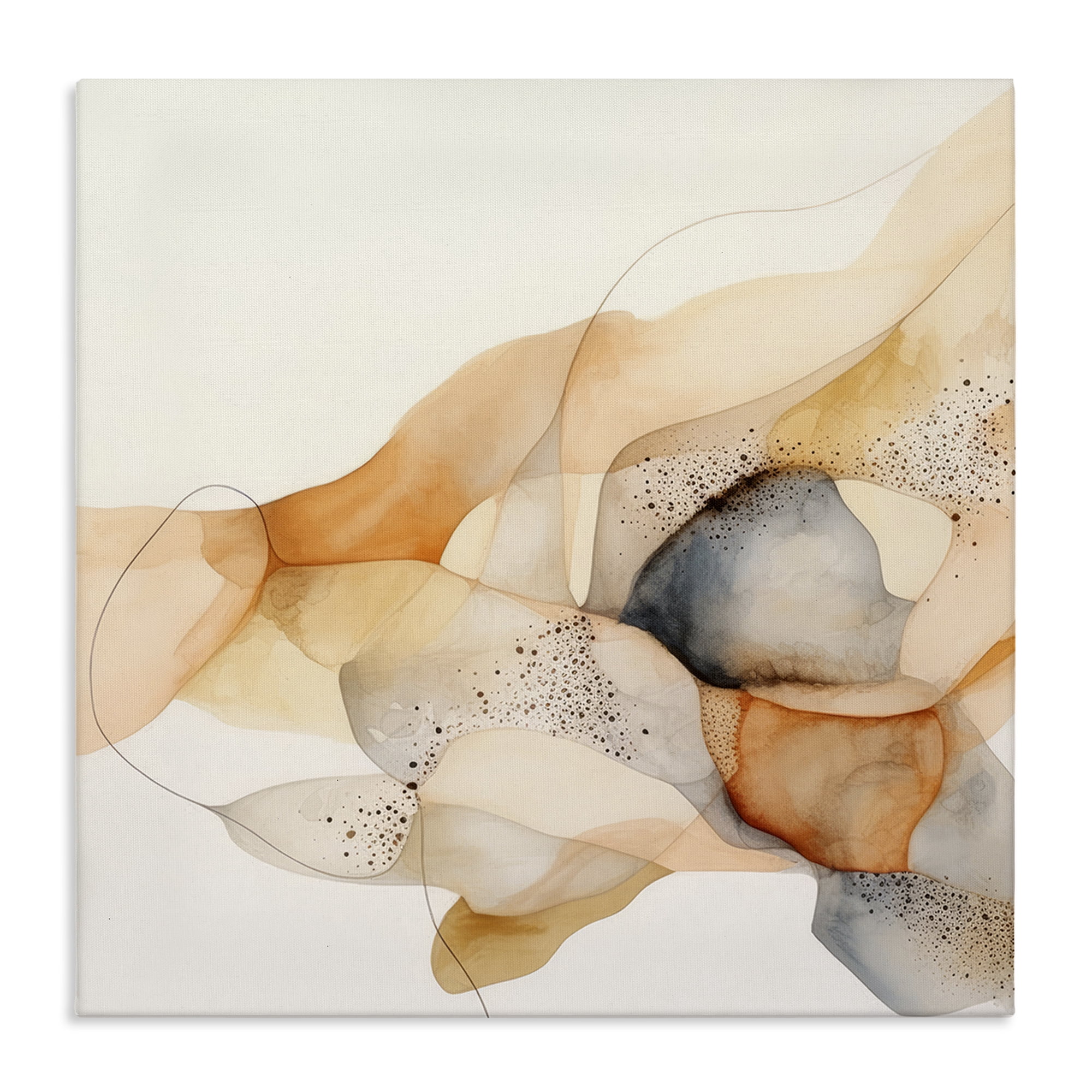 Stupell Industries Cascading Fluid Abstract Abstract Painting Gallery Wrapped Canvas Art Print Wall Art, 17 x 17