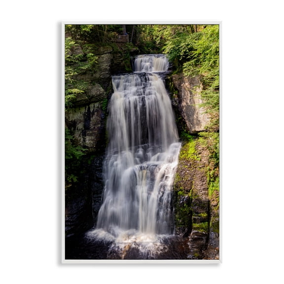 Stupell Industries Cascading Forest Waterfall White Framed Giclee Art, design by Jeff Poe Photography