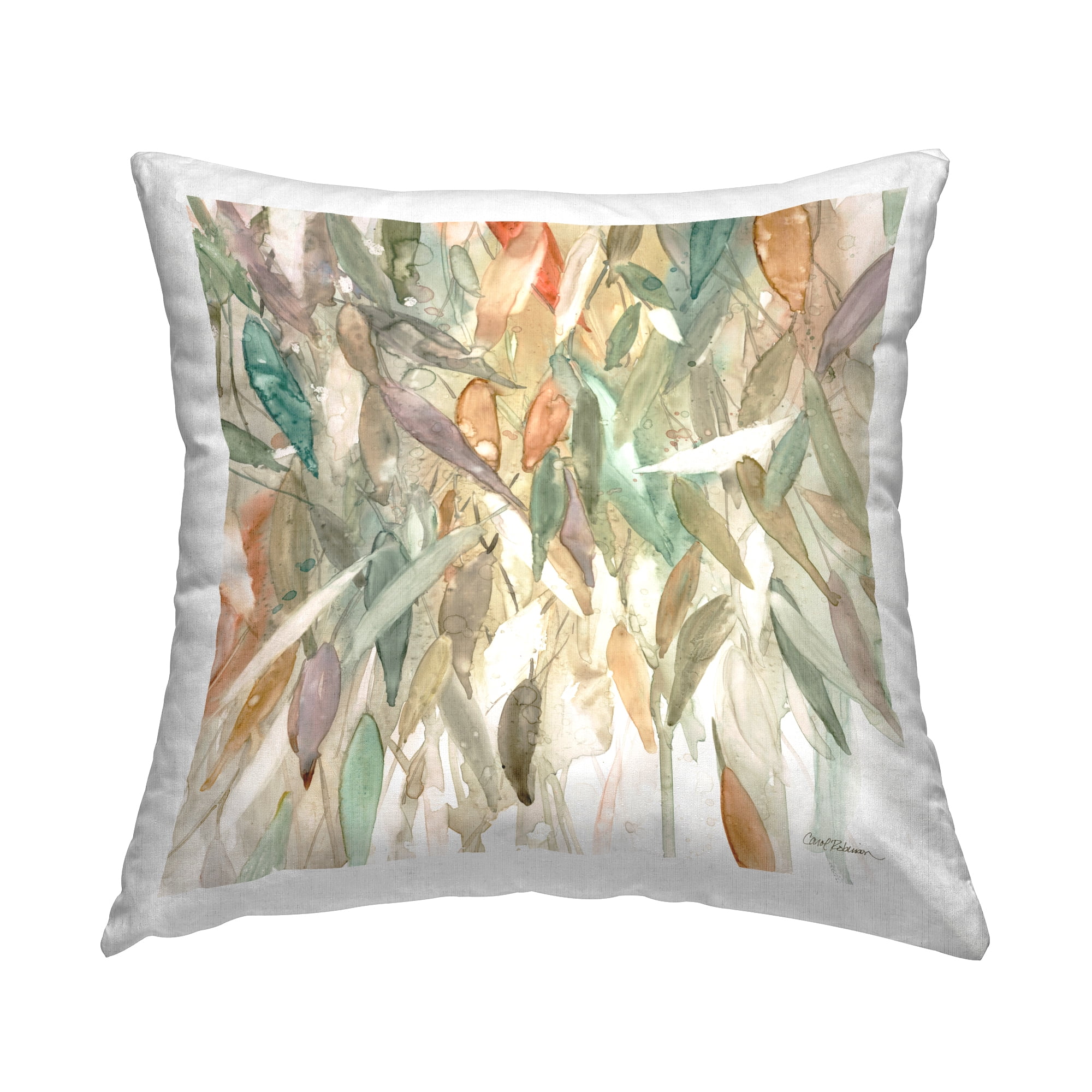 Stupell Industries Cascading Rain Abstraction Decorative Printed Throw Pillow Design by Carol Robinson.