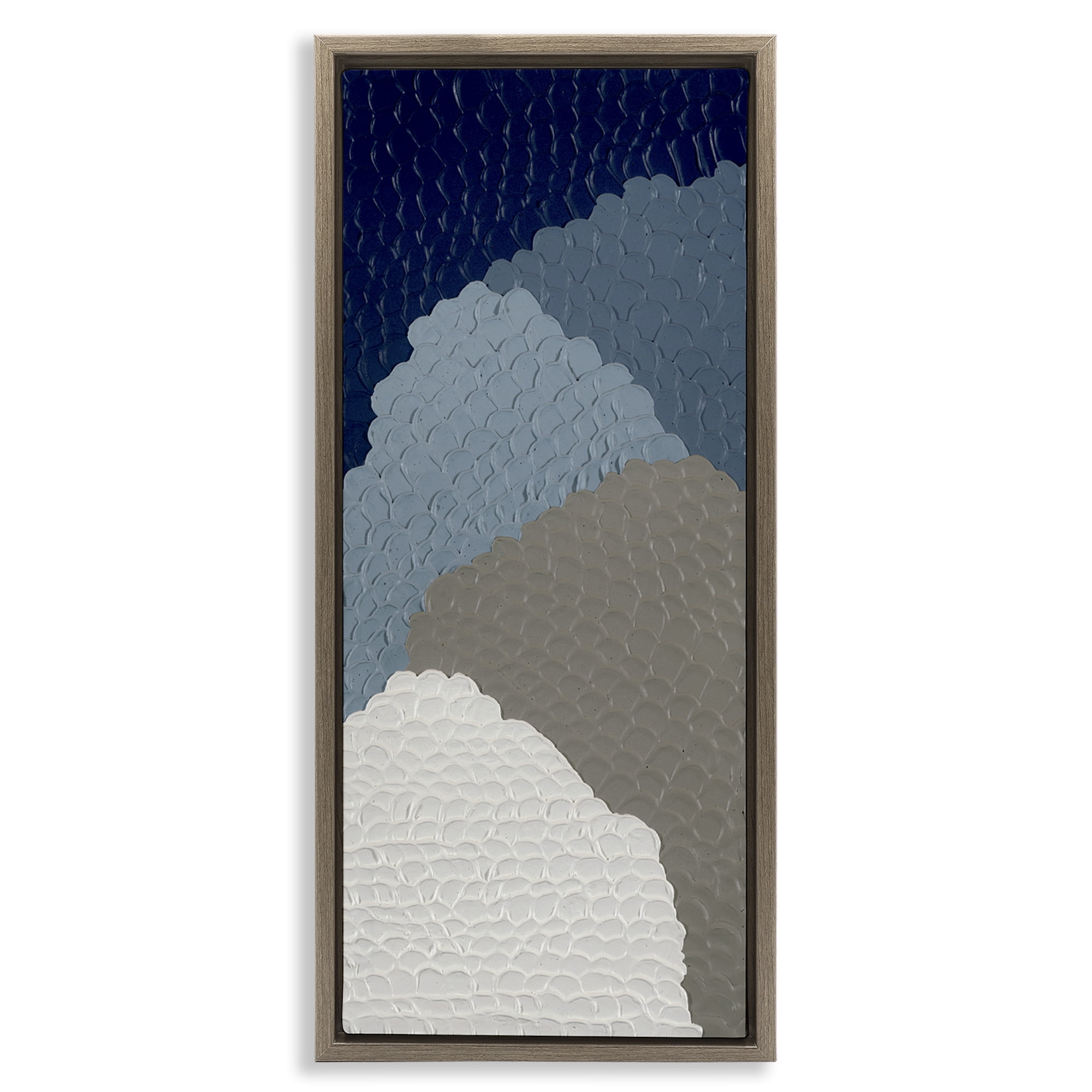 Stupell Industries Cascading Shapes Abstract Abstract Painting Brown Floater Framed Canvas Art Print Wall Art, 15 x 31