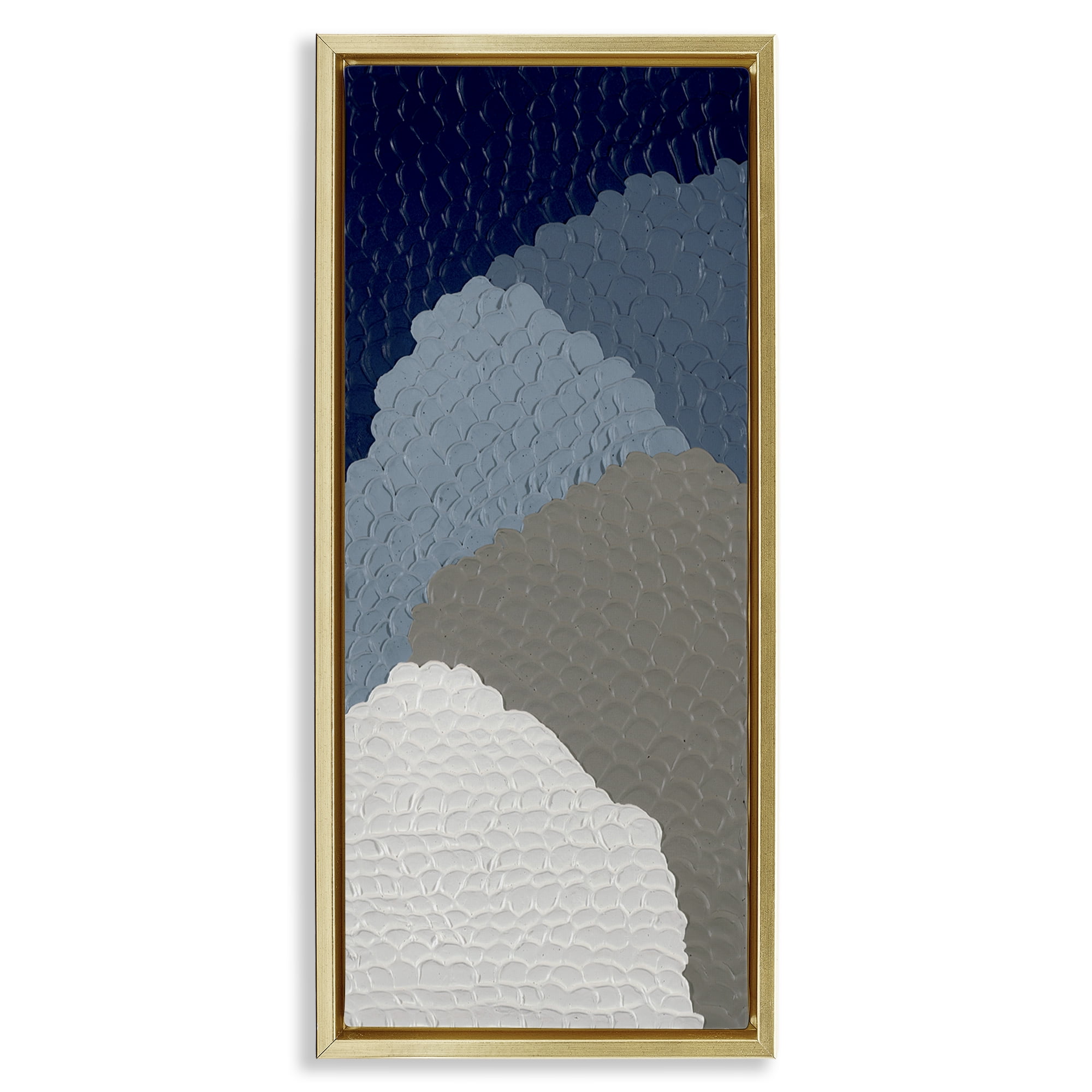 Stupell Industries Cascading Shapes Abstract Abstract Painting Gold Floater Framed Canvas Art Print Wall Art, 11 x 25
