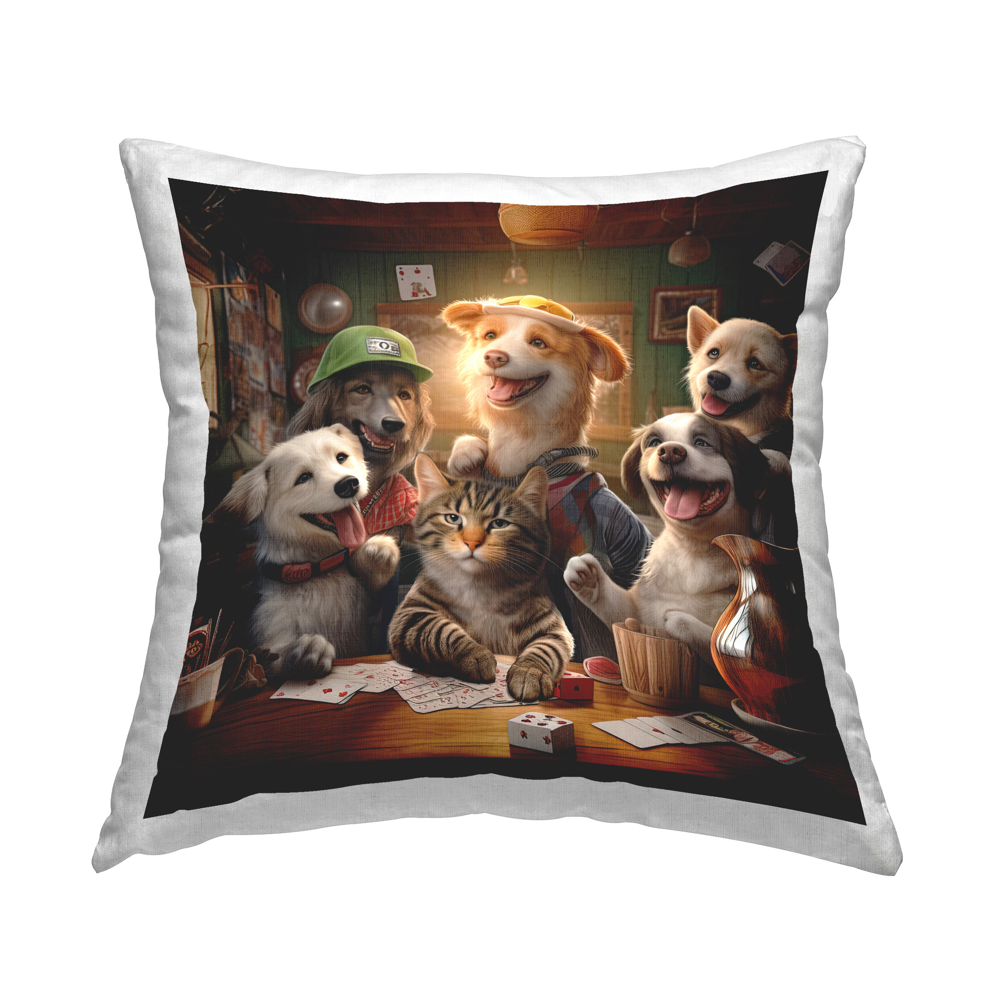Stupell Industries Casino Games Animals Decorative Printed Throw Pillow Design by Jim Baldwin