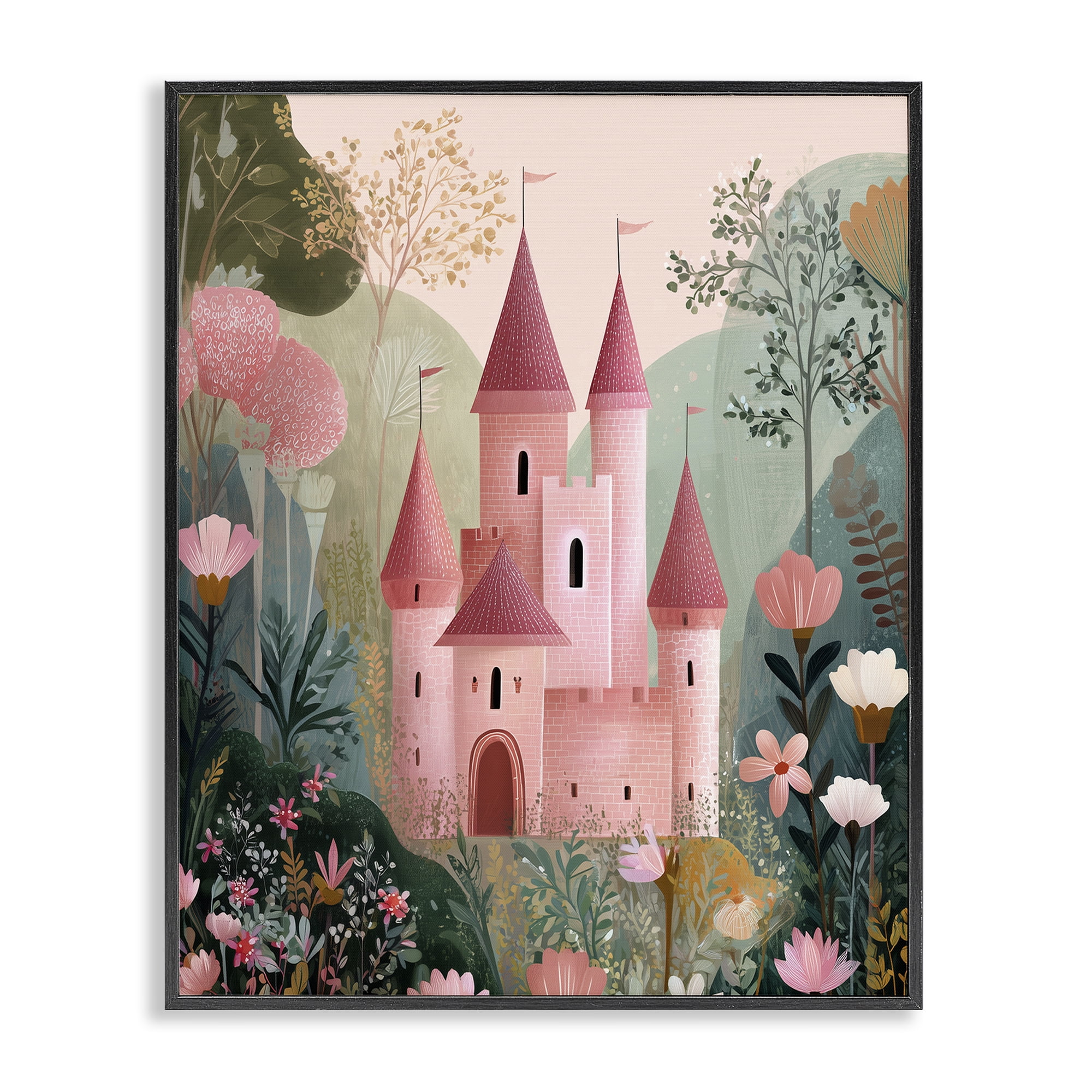 Stupell Industries Castle For A Princess Black Framed Giclee Art, design by Christine Simpson Art