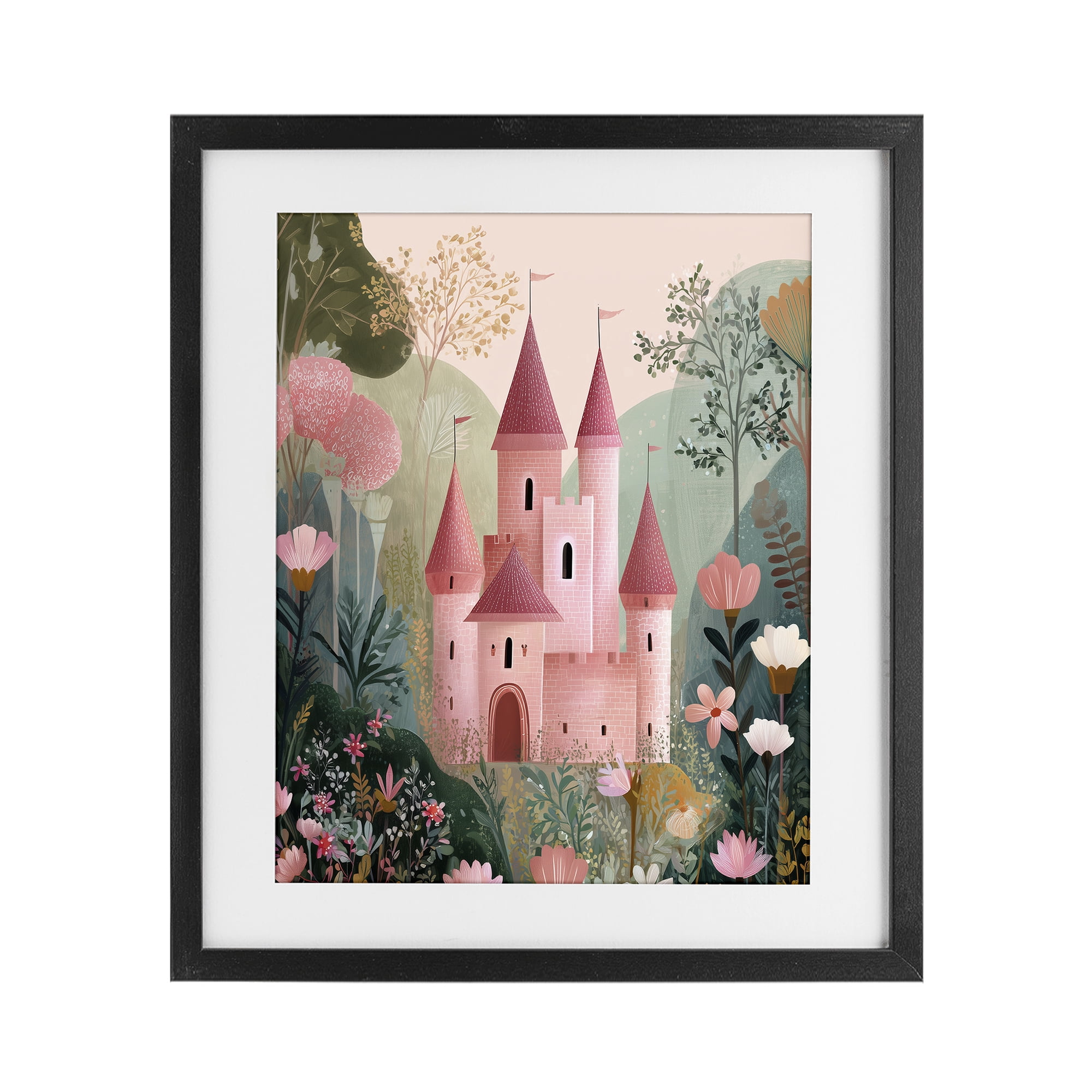 Stupell Industries Castle For A Princess Black Framed Print Under Glass, design by Christine Simpson Art