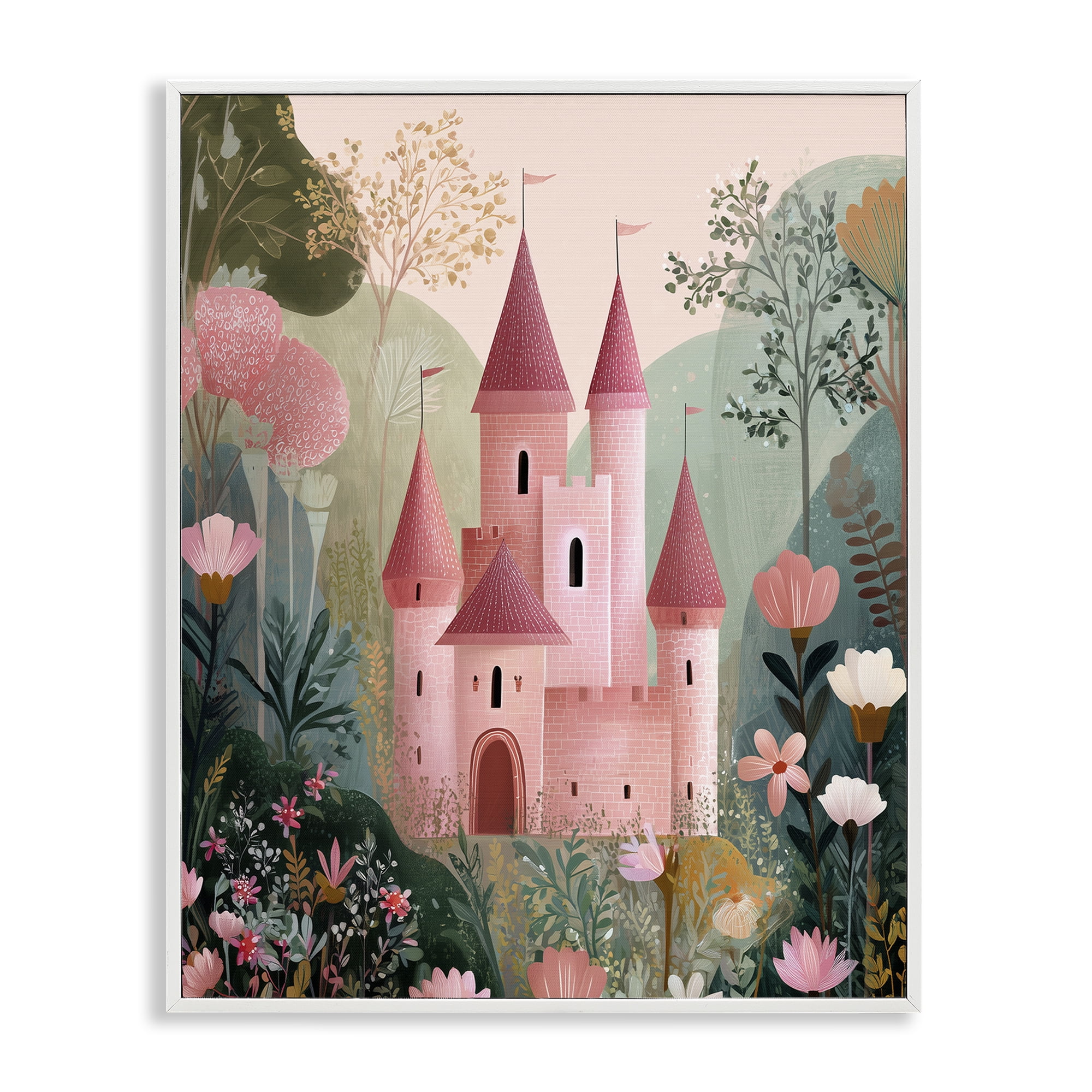 Stupell Industries Castle For A Princess White Framed Giclee Art, design by Christine Simpson Art
