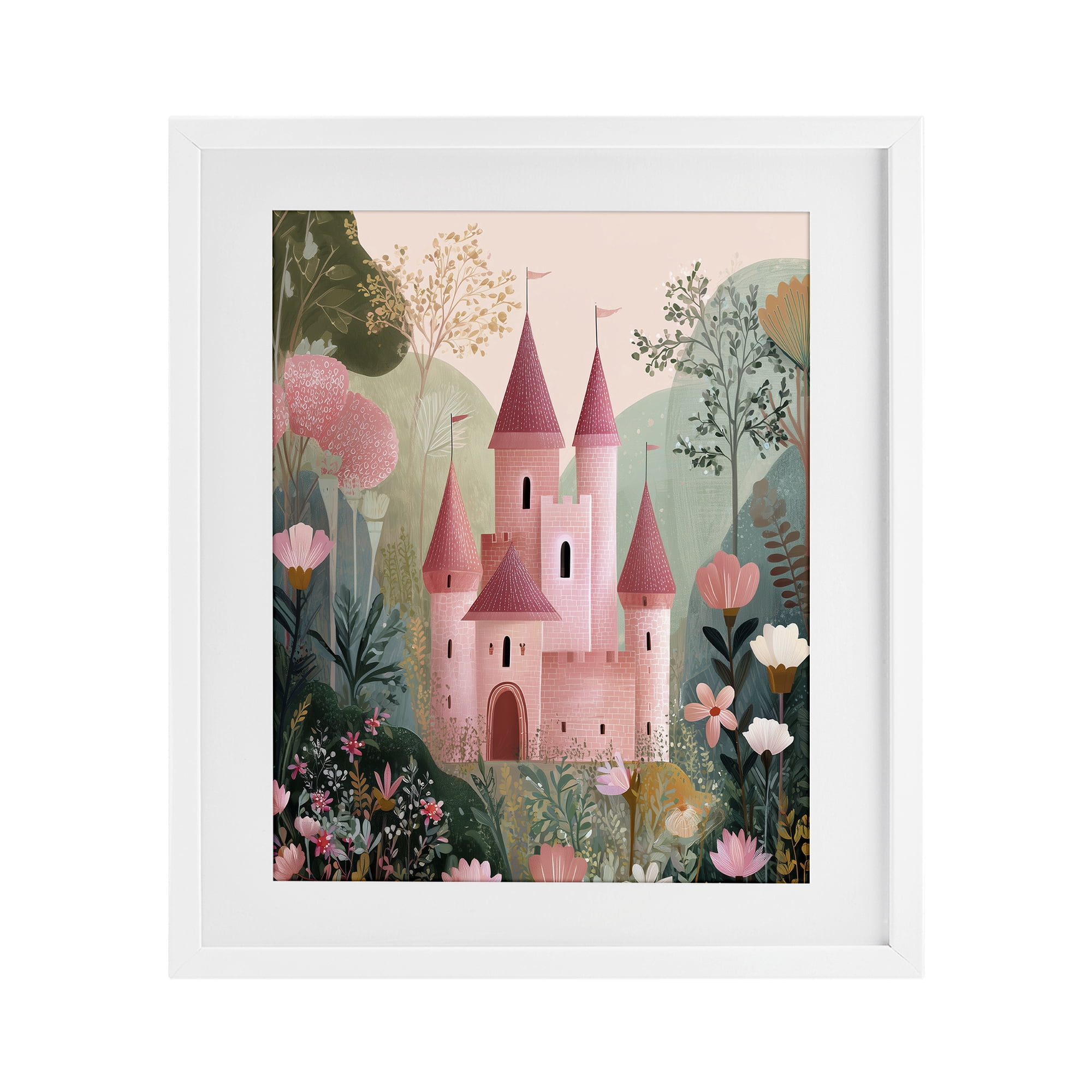 Stupell Industries Castle For A Princess White Framed Print Under Glass, design by Christine Simpson Art