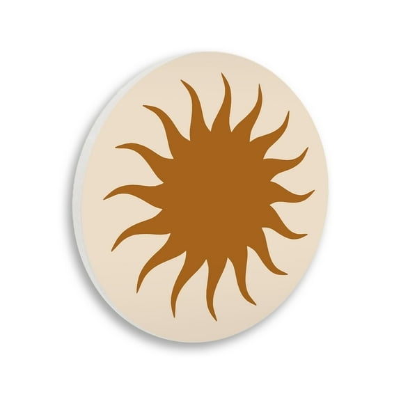 Stupell Industries Casual Abstract Sun Rays Shape Ochre Tones Graphic Art Unframed Art Print Wall Art, Design by Daphne Polselli