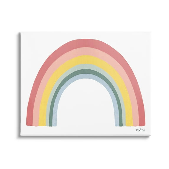 Stupell Industries Casual Arched Rainbow Design Mixed Stripes Painting Graphic Art Gallery Wrapped Canvas Print Wall Art, Design by Sara Baker