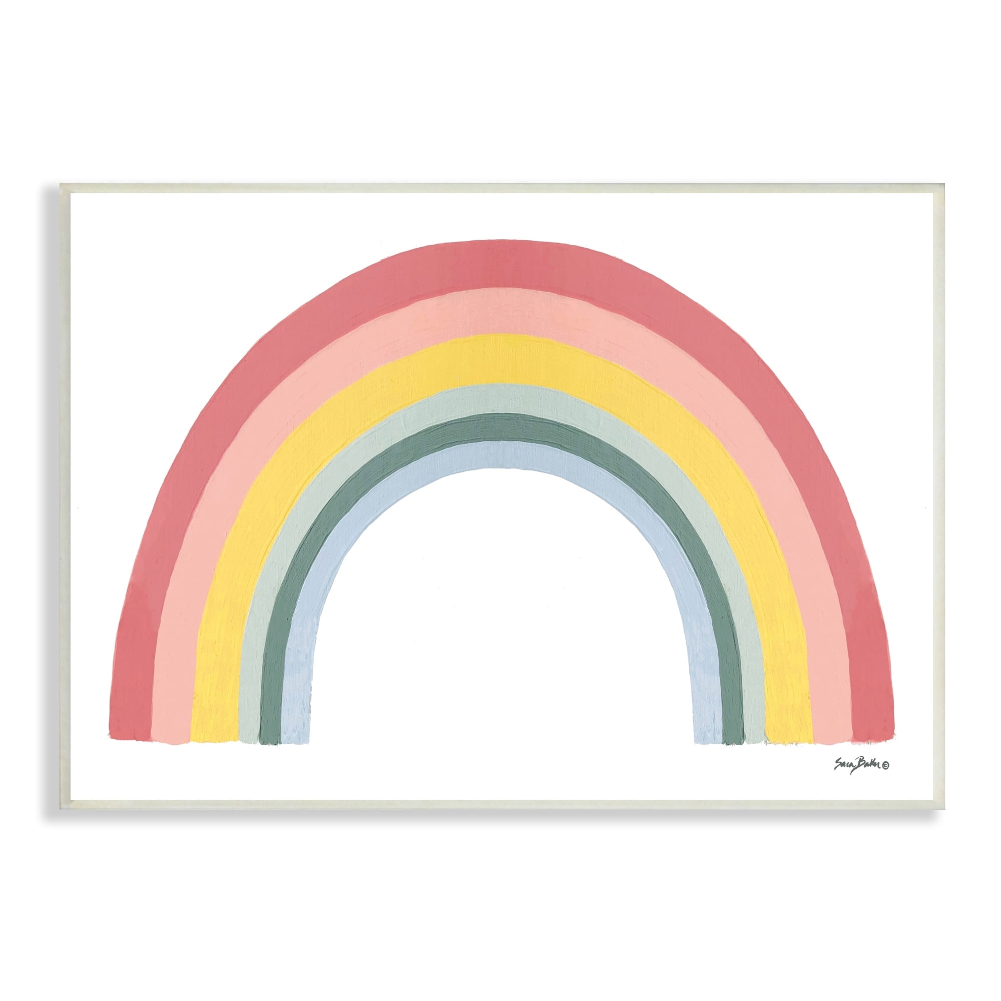 Stupell Industries Casual Arched Rainbow Design Mixed Stripes Painting Graphic Art Unframed Art Print Wall Art, Design by Sara Baker