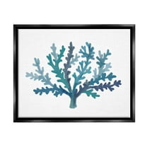 Stupell Industries Casual Blue Aquatic Coral Graphic Art Jet Black Floating Framed Canvas Print Wall Art, Design by Nina Muis Surface Design