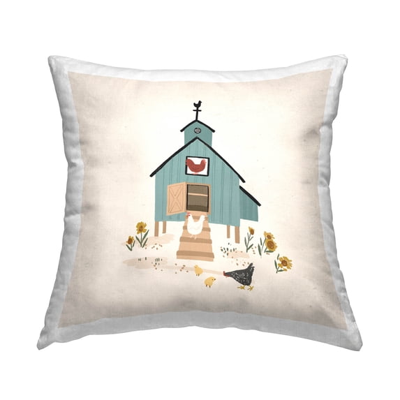 Stupell Industries Casual Country Chicken Coop Printed Throw Pillow Design by Loni Harris