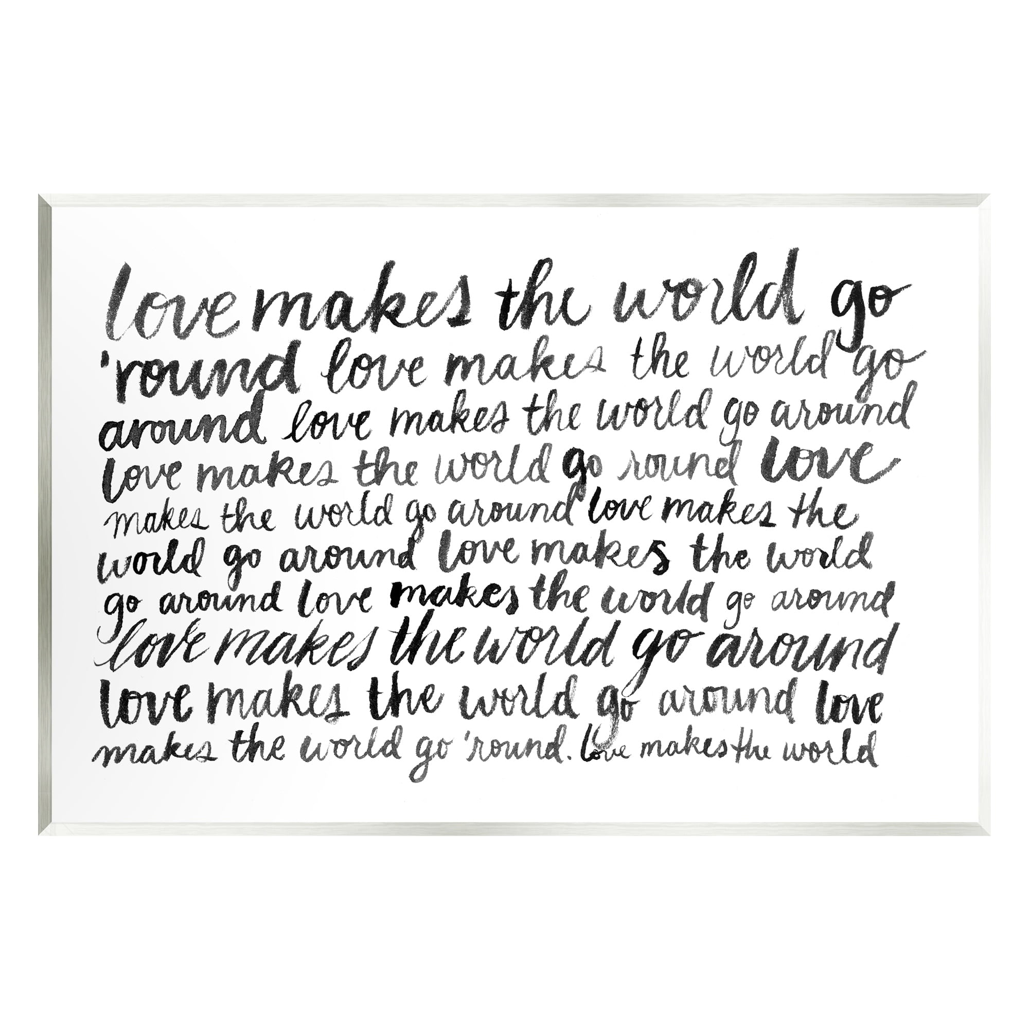 Stupell Industries Casual Cursive Love Phrase Repeating Calligraphy Words Graphic Art Unframed Art Print Wall Art, Design by Grace Popp