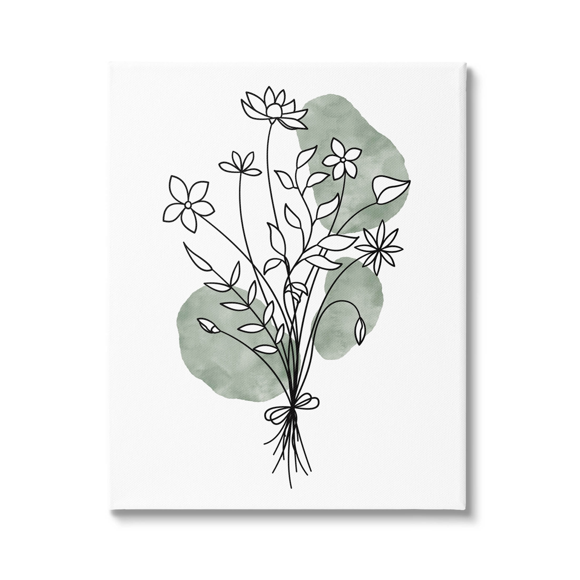 Stupell Industries Casual Daisy Petal Outline Graphic Art Gallery Wrapped Canvas Print Wall Art, Design by JJ Design House LLC