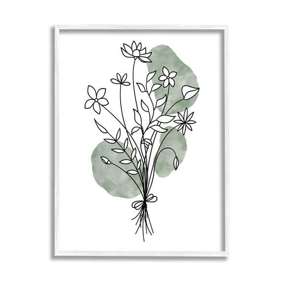 Stupell Industries Casual Daisy Petal Outline Graphic Art White Framed Art Print Wall Art, Design by JJ Design House LLC