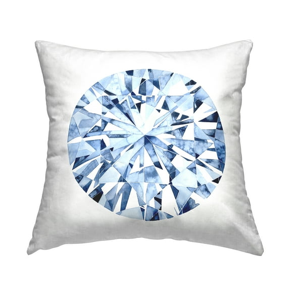Stupell Industries Casual Glam Diamond Jewel Round Bling Design by Grace Popp Throw Pillow