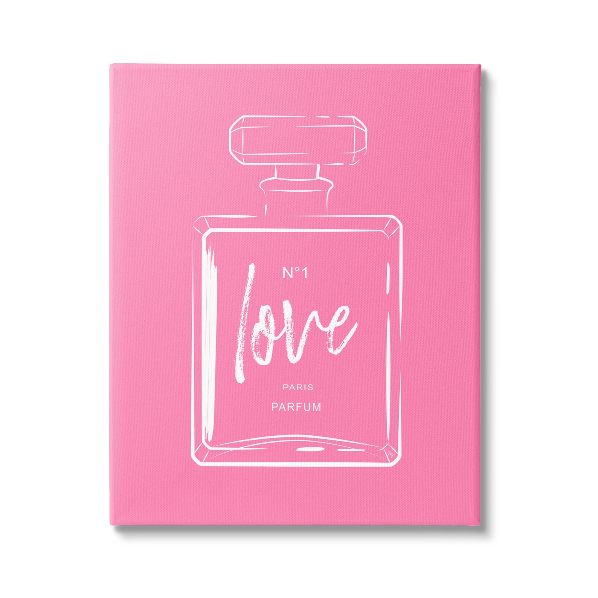 Stupell Industries Casual Glam Perfume Bold Pink Love Calligraphy Graphic Art Gallery Wrapped Canvas Print Wall Art, Design by Martina Pavlova