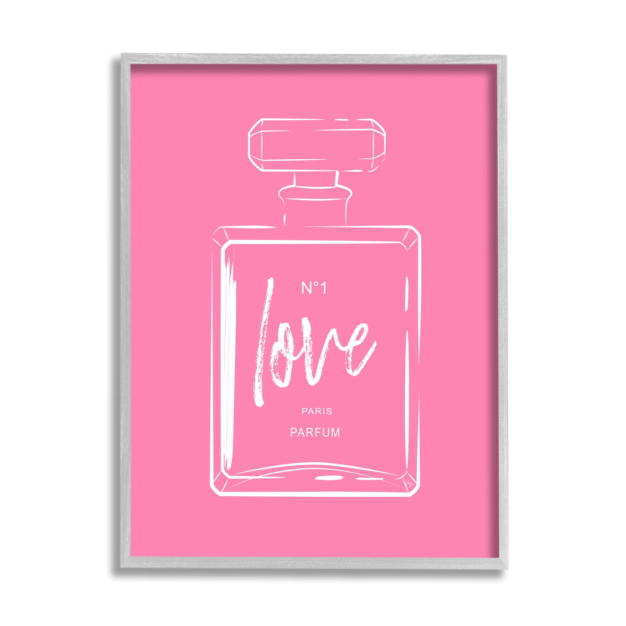 Stupell Industries Casual Glam Perfume Bold Pink Love Calligraphy
