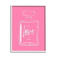 thumbnail image 1 of Stupell Industries Casual Glam Perfume Bold Pink Love Calligraphy Graphic Art White Framed Art Print Wall Art, Design by Martina Pavlova, 1 of 5