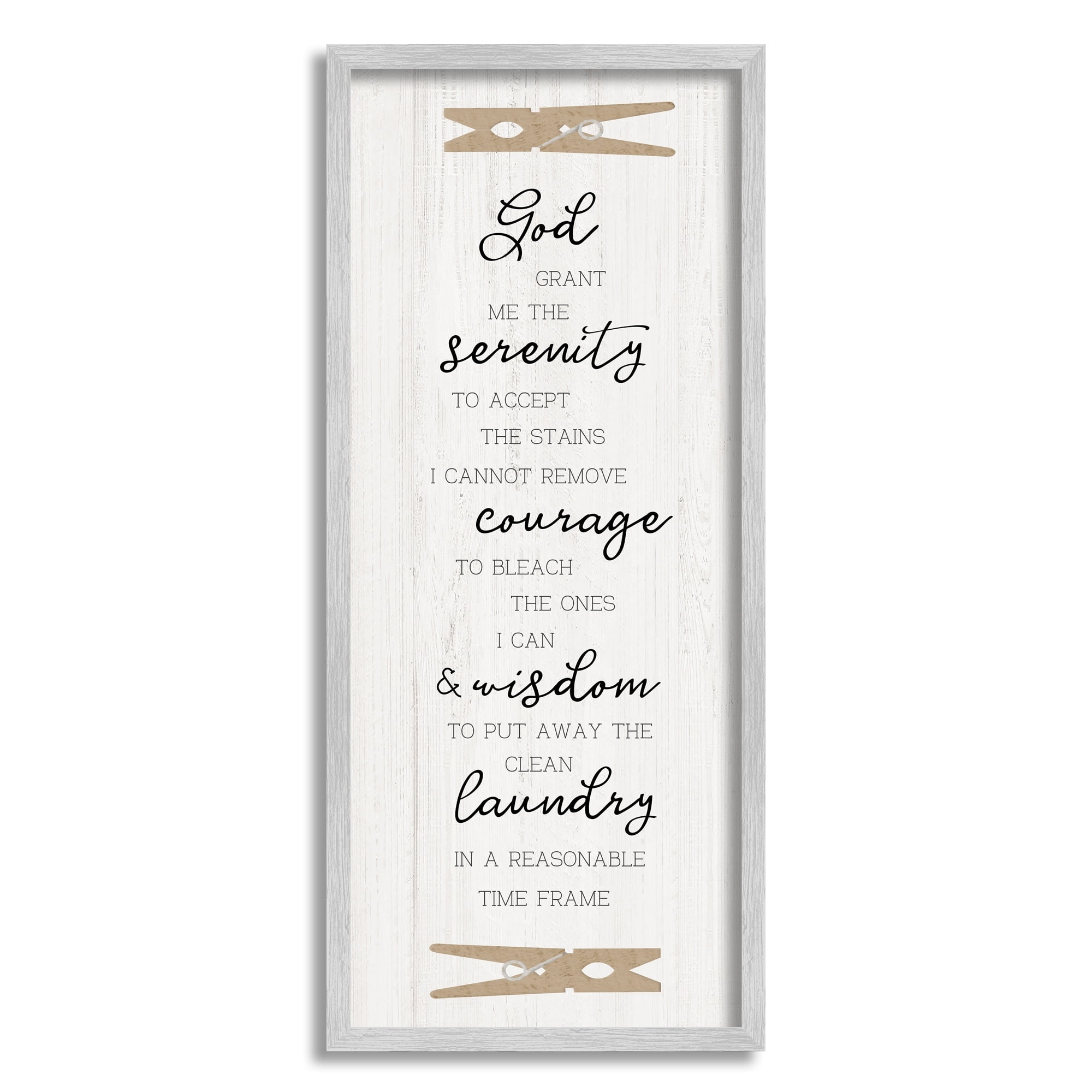 Stupell Industries Casual Laundry Phrase Religious God Grant Me List Graphic Art Gray Framed Art Print Wall Art, Design by CAD Designs