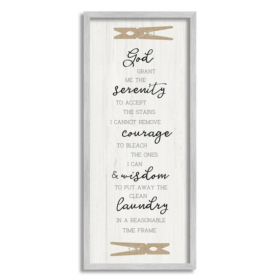 Stupell Industries Casual Laundry Phrase Religious God Grant Me List Graphic Art Gray Framed Art Print Wall Art, Design by CAD Designs