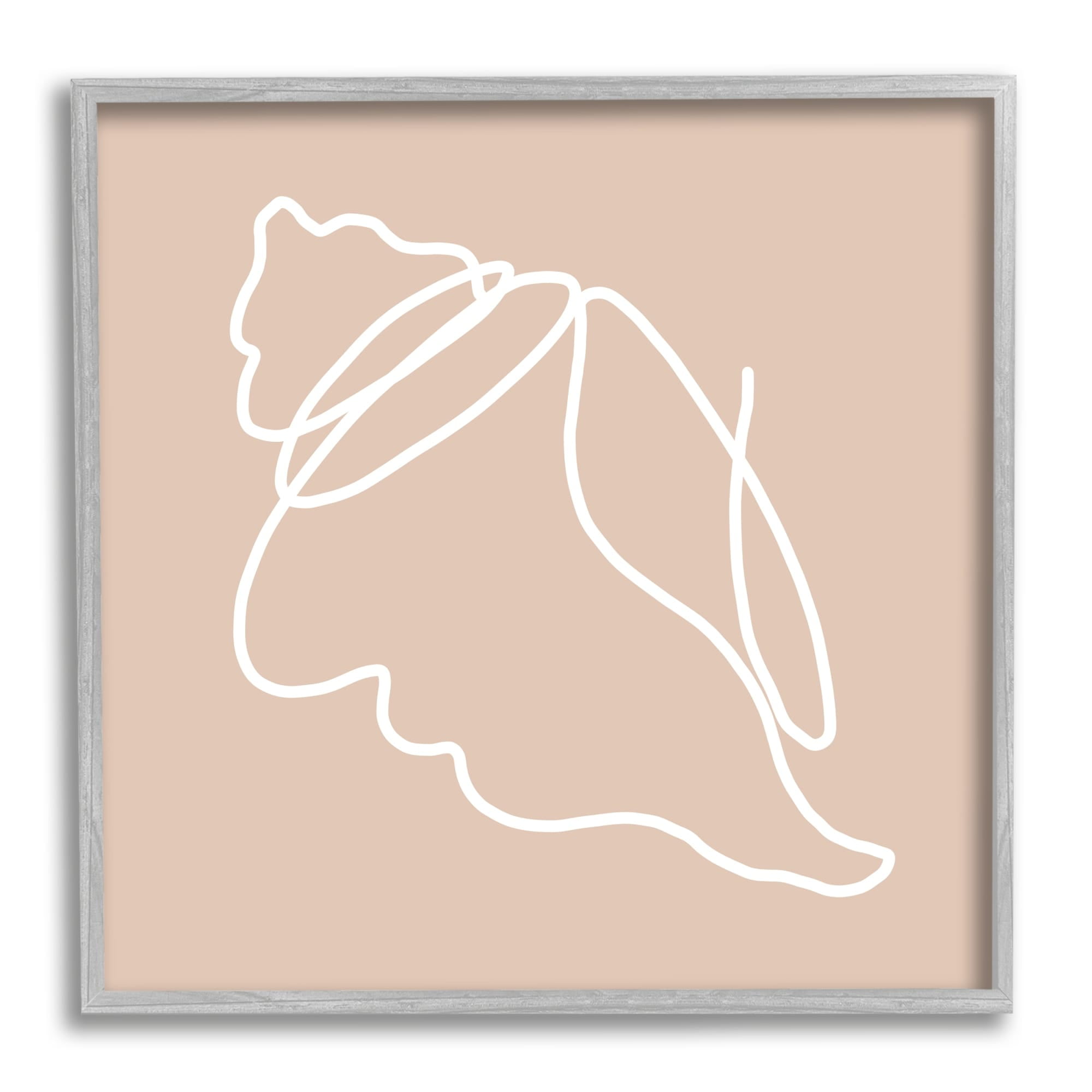 Stupell Industries Casual Line Doodle Seashell Ocean Life Drawing Graphic Art Gray Framed Art Print Wall Art, Design by Daphne Polselli