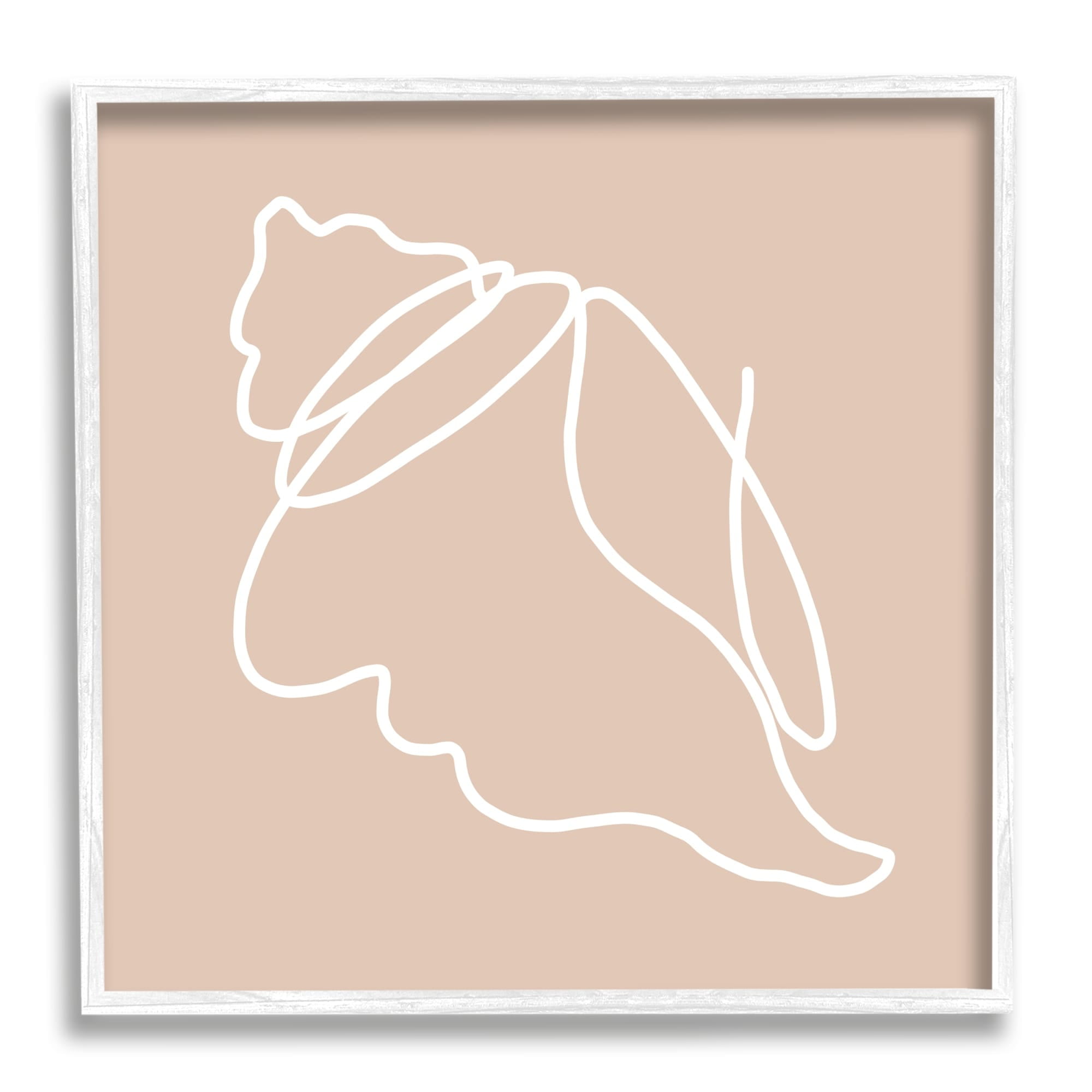 Stupell Industries Casual Line Doodle Seashell Ocean Life Drawing Graphic Art White Framed Art Print Wall Art, Design by Daphne Polselli