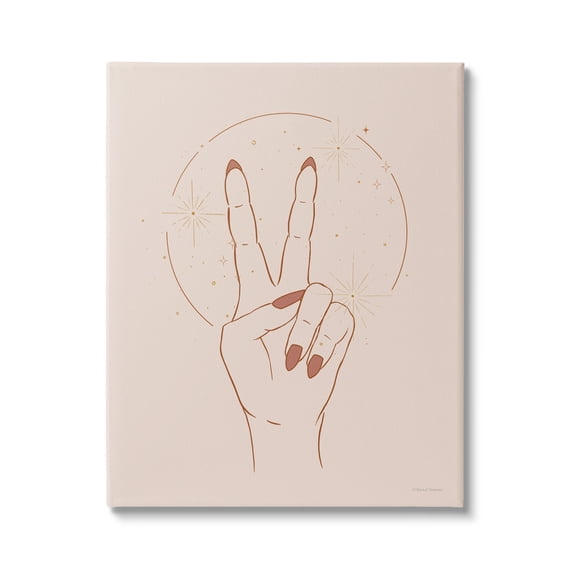 Stupell Industries Casual Peace Sign Hand Symbol Painted Nails Canvas Wall Art, 30 x 40, Design by Rachel Nieman