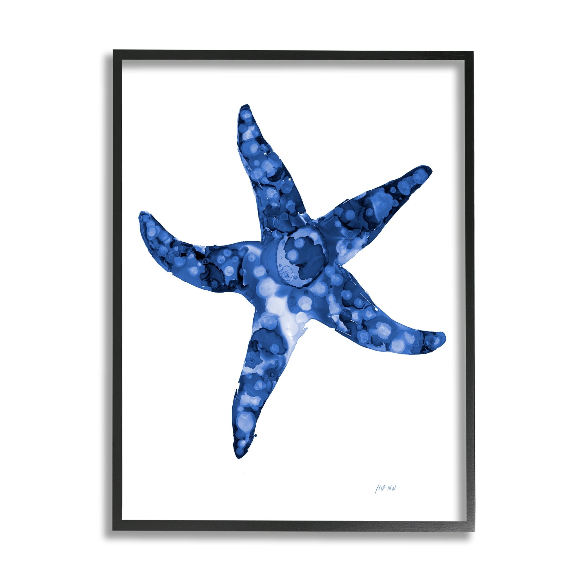 Blue Starfish Canvas Print with Black Frame, 24" x 30"