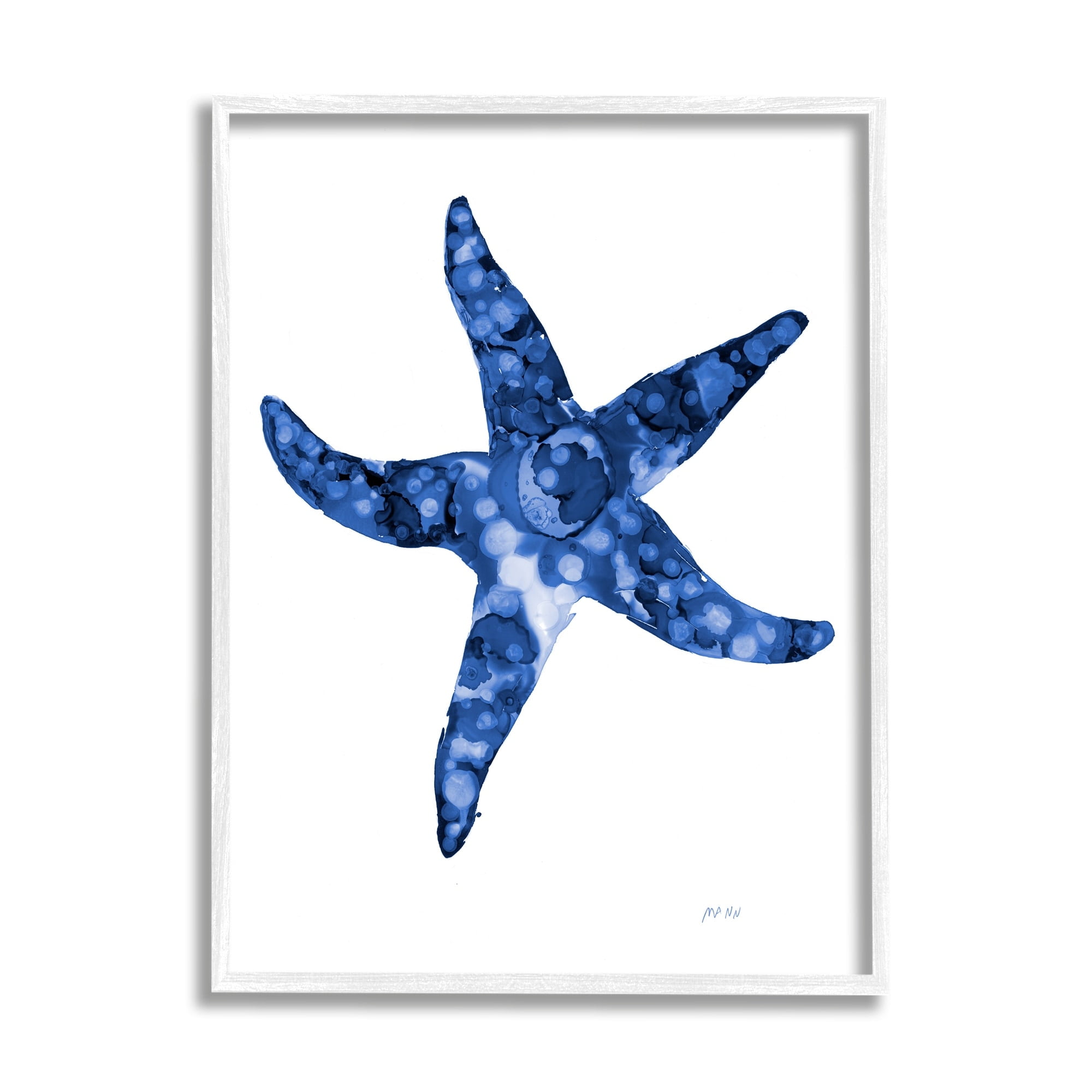 Stupell Industries Casual Starfish Beach Ocean Sea Life Painting Painting White Framed Art Print Wall Art, Design by Patti Mann