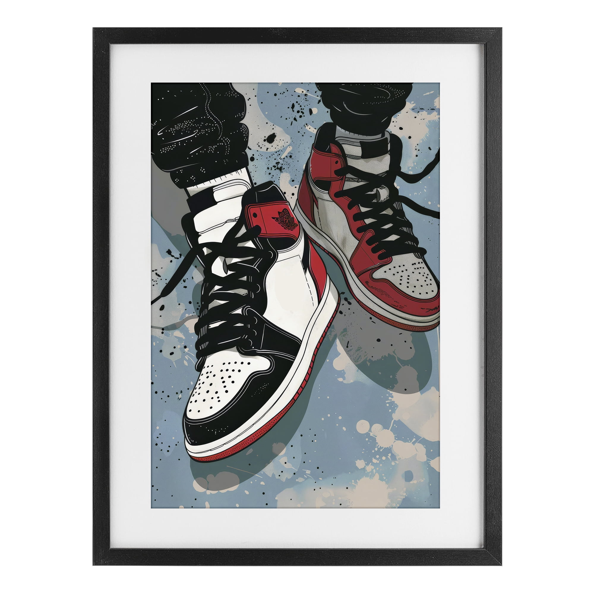 Stupell Industries Casual Streetwear Sneakers Black Framed Print Under Glass, design by Ray Powers