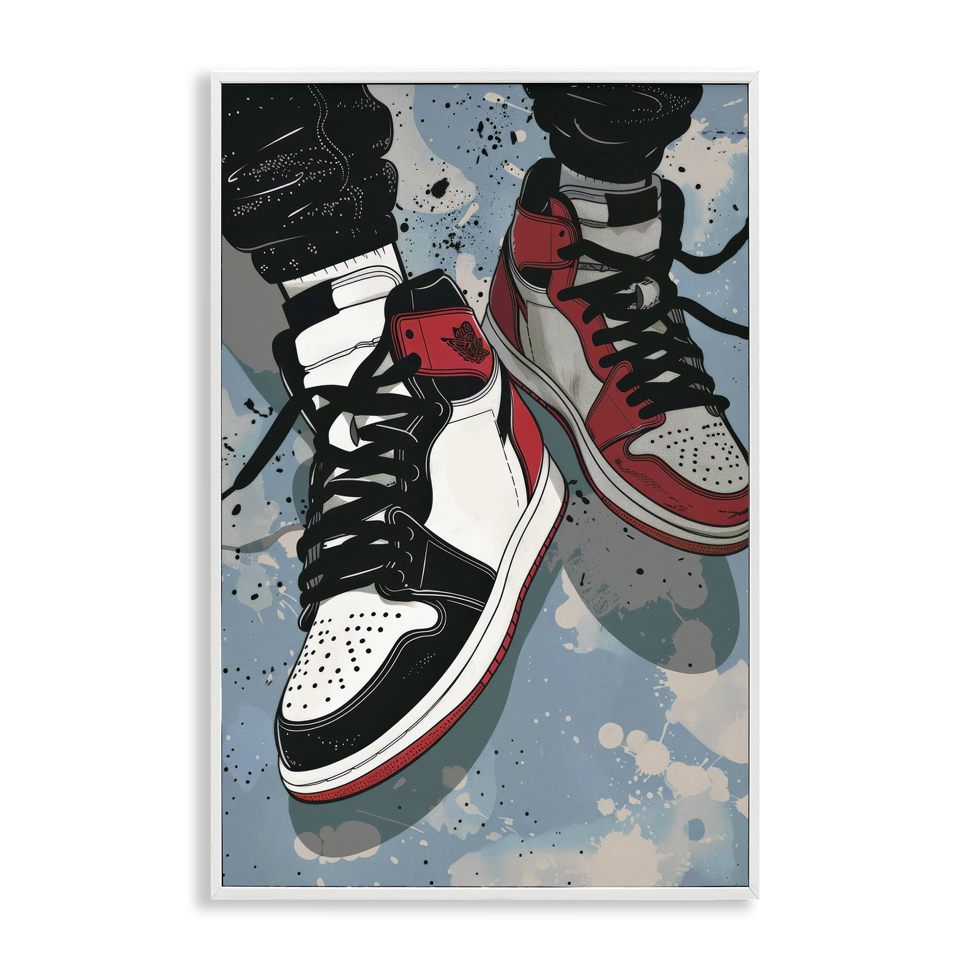 Stupell Industries Casual Streetwear Sneakers White Framed Giclee Art, design by Ray Powers