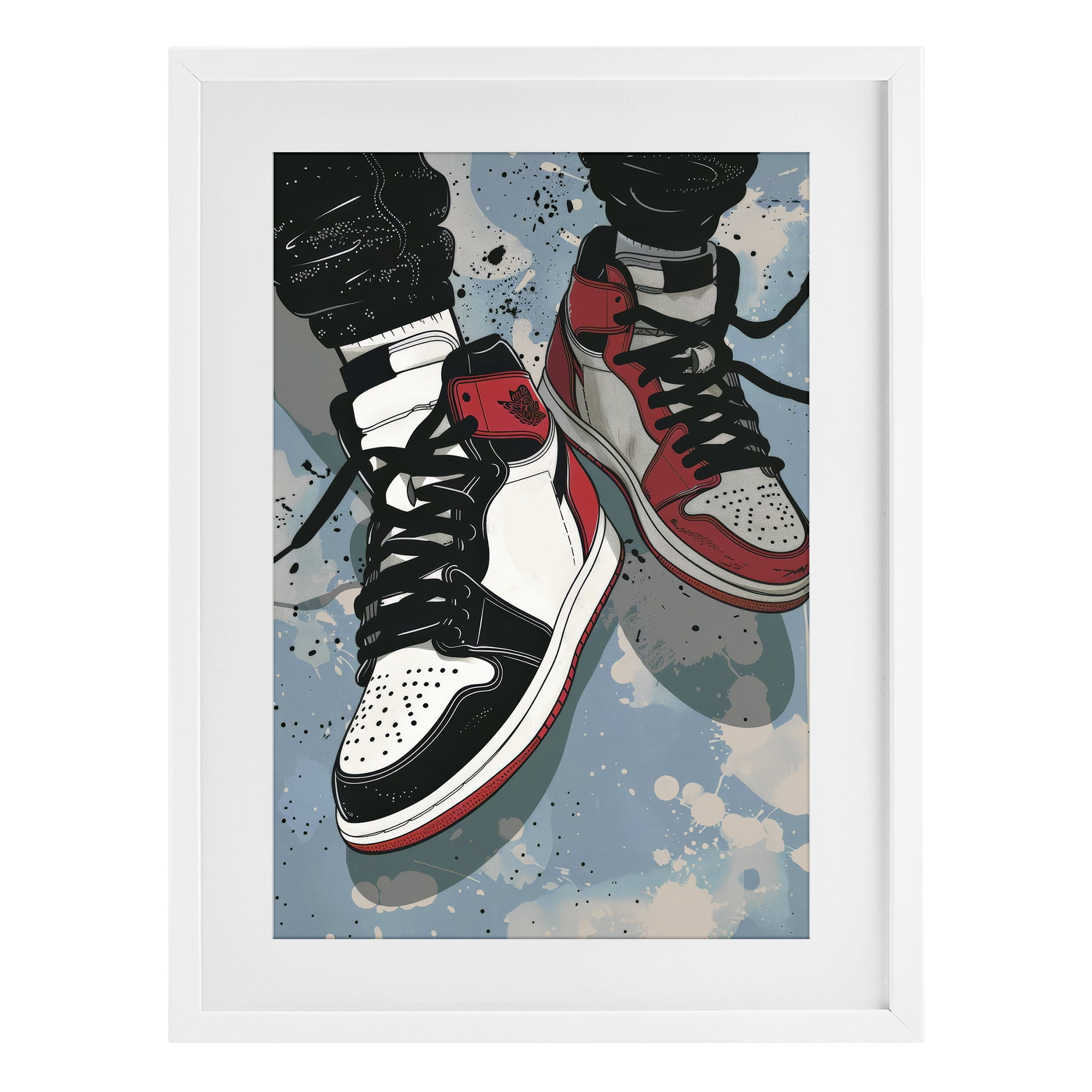 Stupell Industries Casual Streetwear Sneakers White Framed Print Under Glass, design by Ray Powers