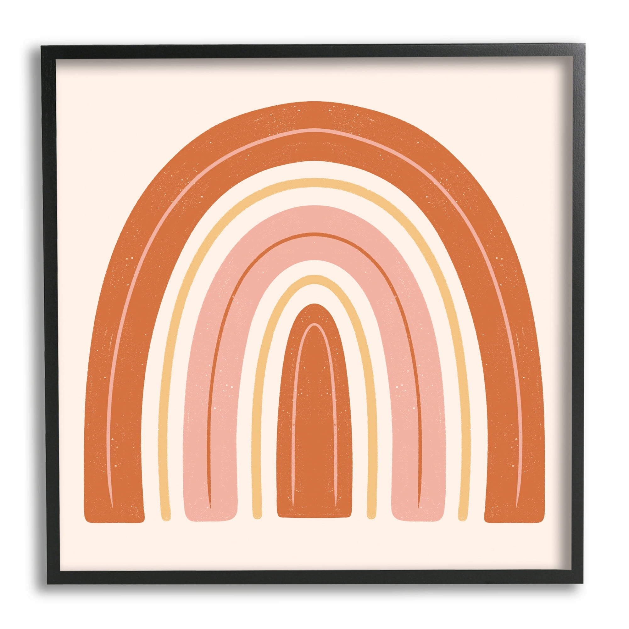 Stupell Industries Casual Striped Red Rainbow Yellow Line Accents Framed Wall Art, 12 x 12, Design by Jalynn Heerdt