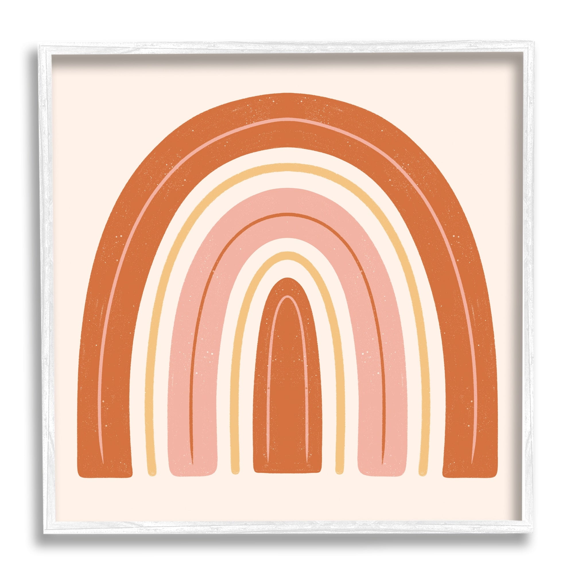 Stupell Industries Casual Striped Red Rainbow Yellow Line Accents Framed Wall Art, 24 x 24, Design by Jalynn Heerdt