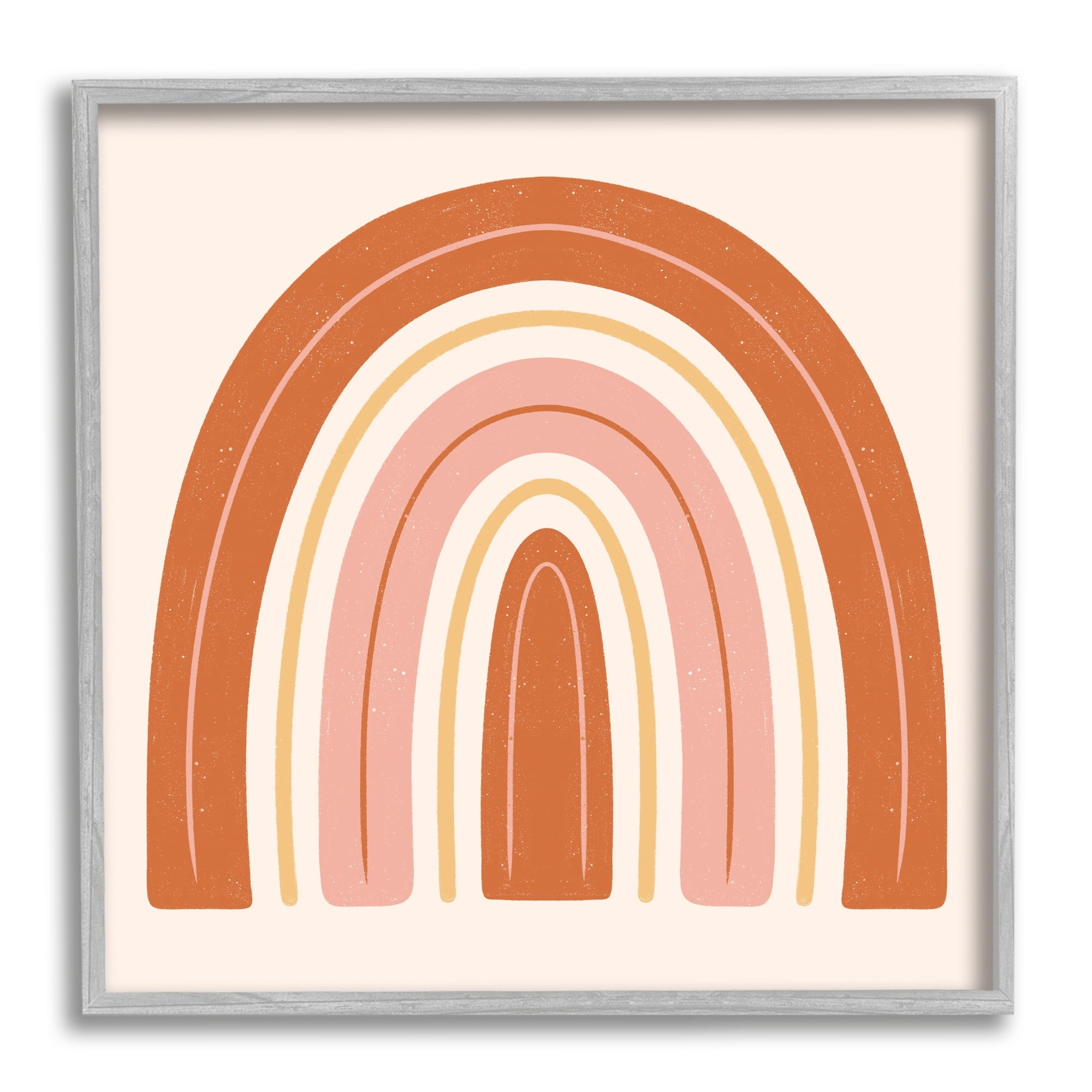 Stupell Industries Casual Striped Red Rainbow Yellow Line Accents Framed Wall Art, 24 x 24, Design by Jalynn Heerdt
