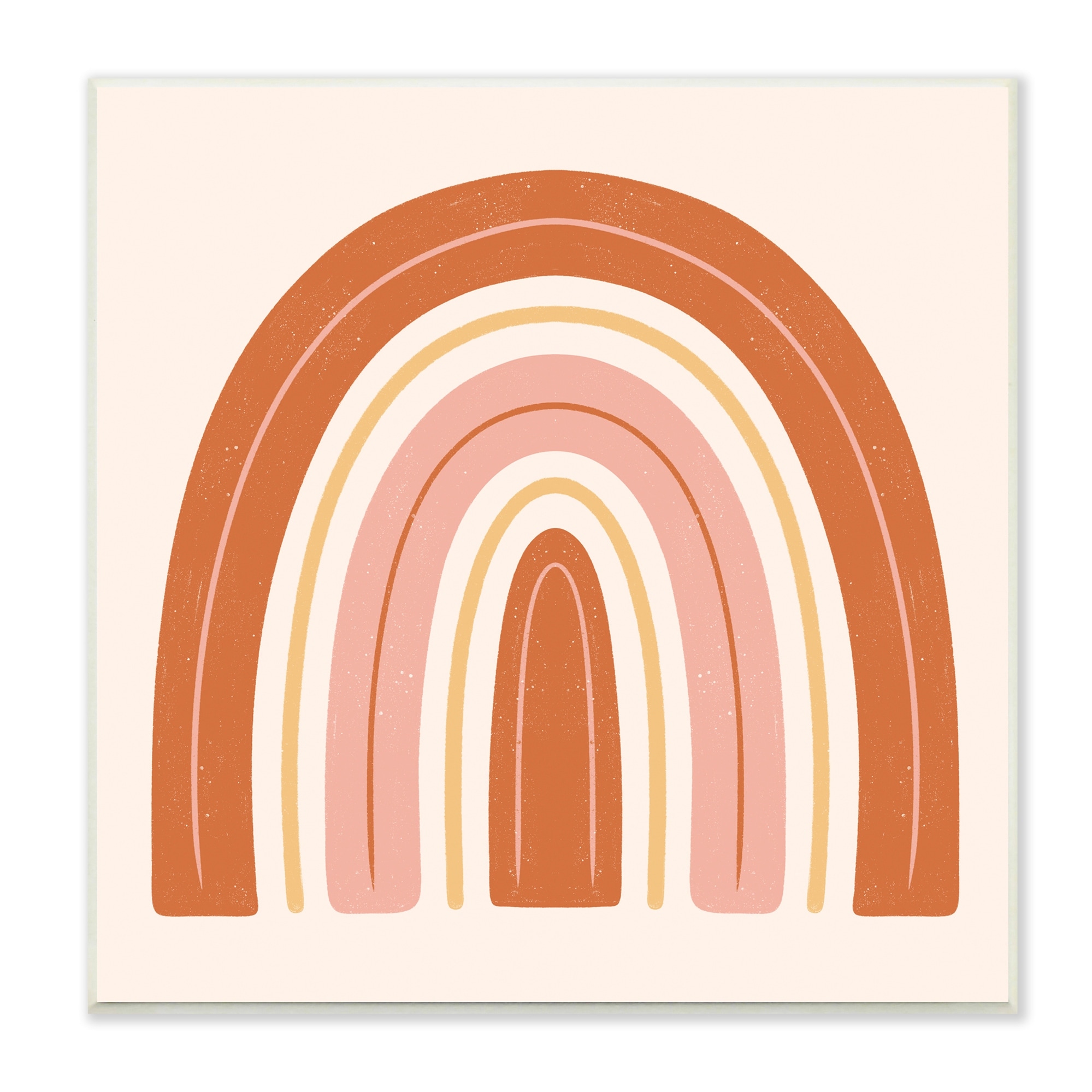 Stupell Industries Casual Striped Red Rainbow Yellow Line Accents Wood Wall Art, 12 x 12, Design by Jalynn Heerdt