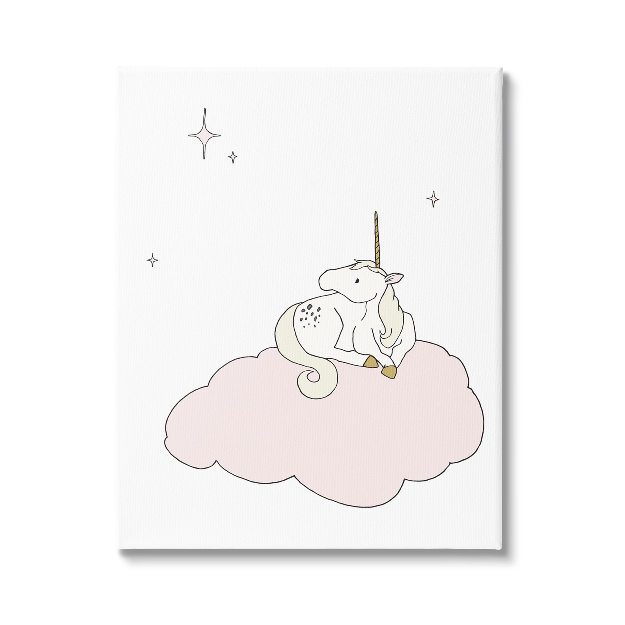 Stupell Industries Casual Unicorn Laying on Cloud Watching Nighttime Stars Graphic Art Gallery Wrapped Canvas Print Wall Art, Design by Sweet Melody Designs