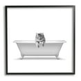 thumbnail image 1 of Stupell Industries Cat Antique Tub Funny Bathroom Graphic Art Black Framed Art Print Wall Art, Design by Annalisa Latella, 1 of 8
