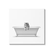 Stupell Industries Cat Antique Tub Funny Bathroom Graphic Art Gallery Wrapped Canvas Print Wall Art, Design by Annalisa Latella