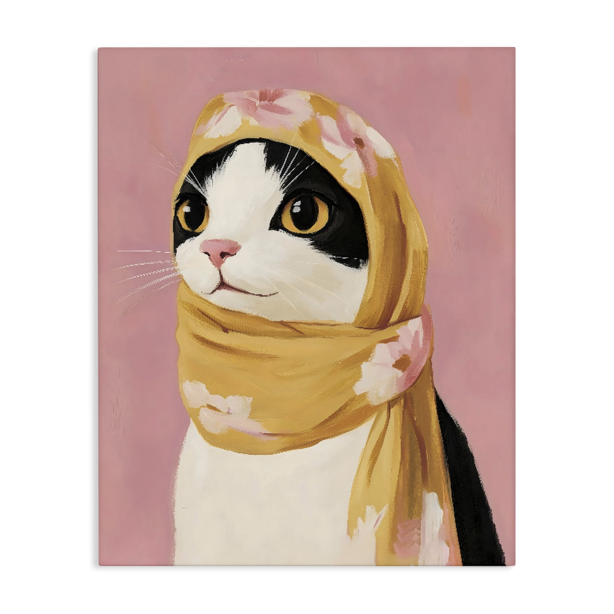 Stupell Industries Cat Babushka in Yellow Scarf Canvas Wall Art, design by The Prints Vibe